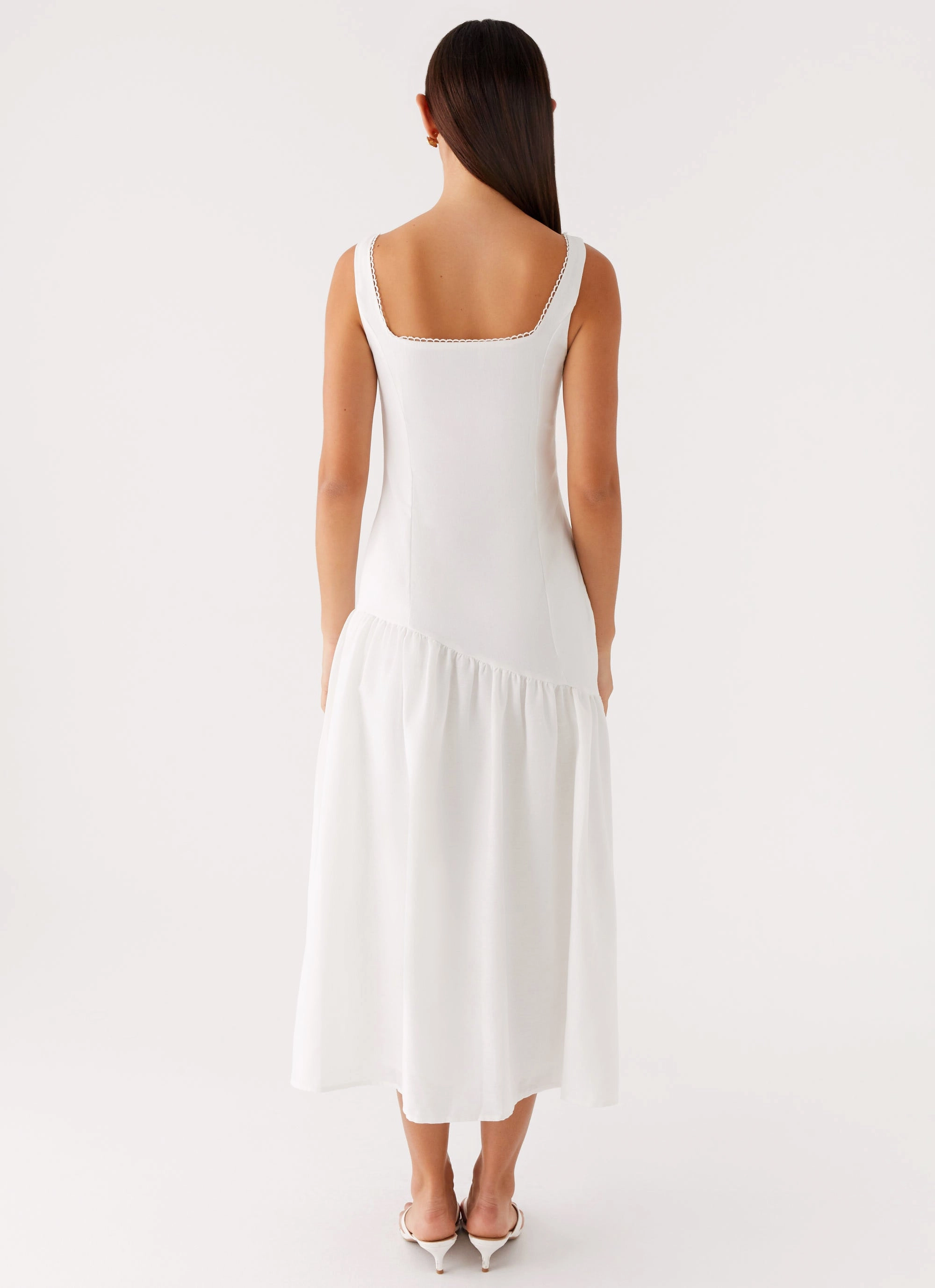 Elegant Detail Esmerelda Midi Dress - White