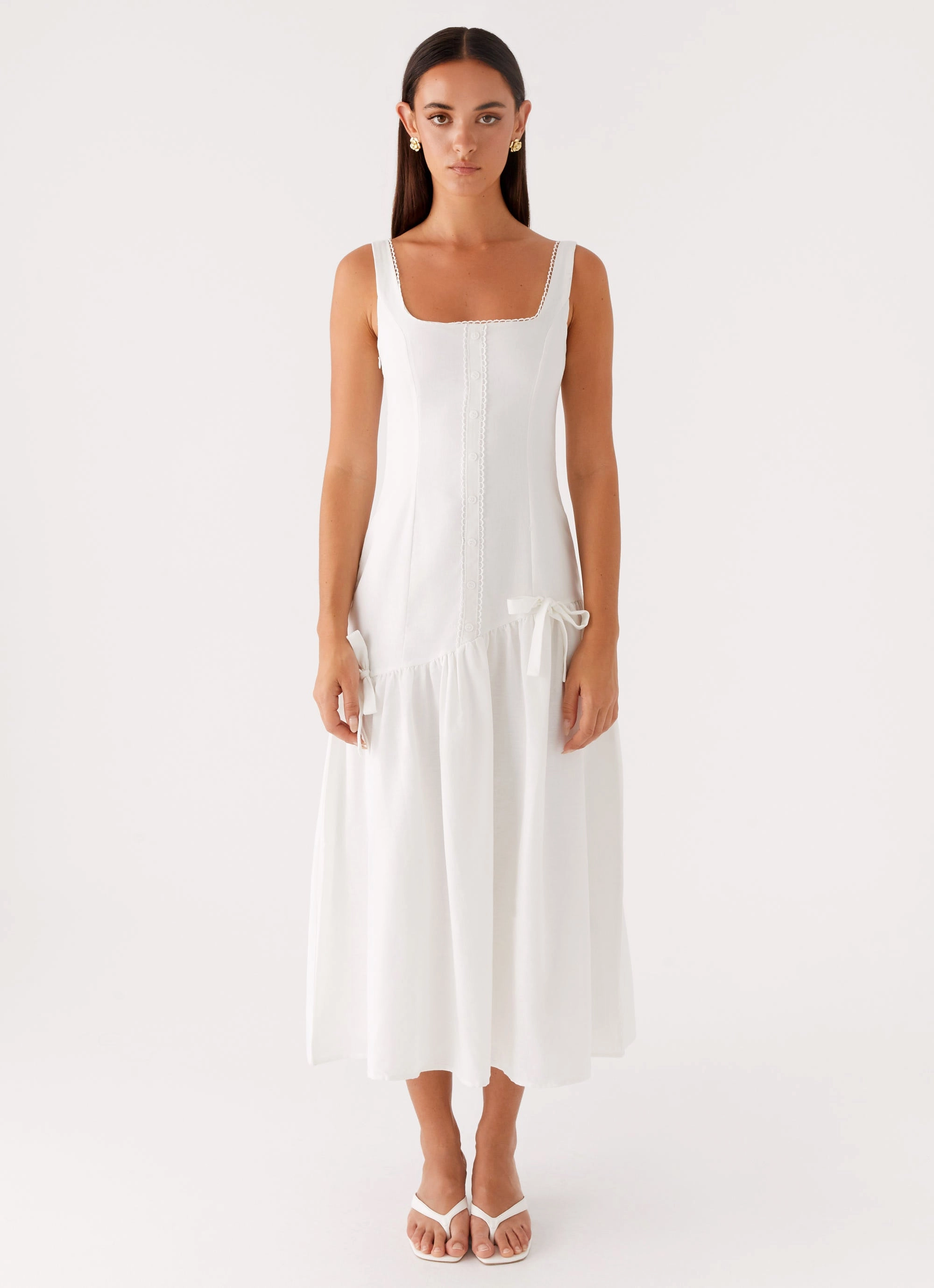 Smart Blend Sophisticated Look Esmerelda Midi Dress - White