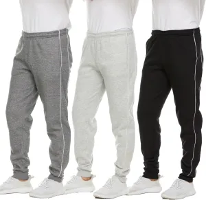 Essential Elements 3 Pack: Men's Tech Fleece Ultra-Soft Warm Jogger Athletic Sweatpants with Pockets