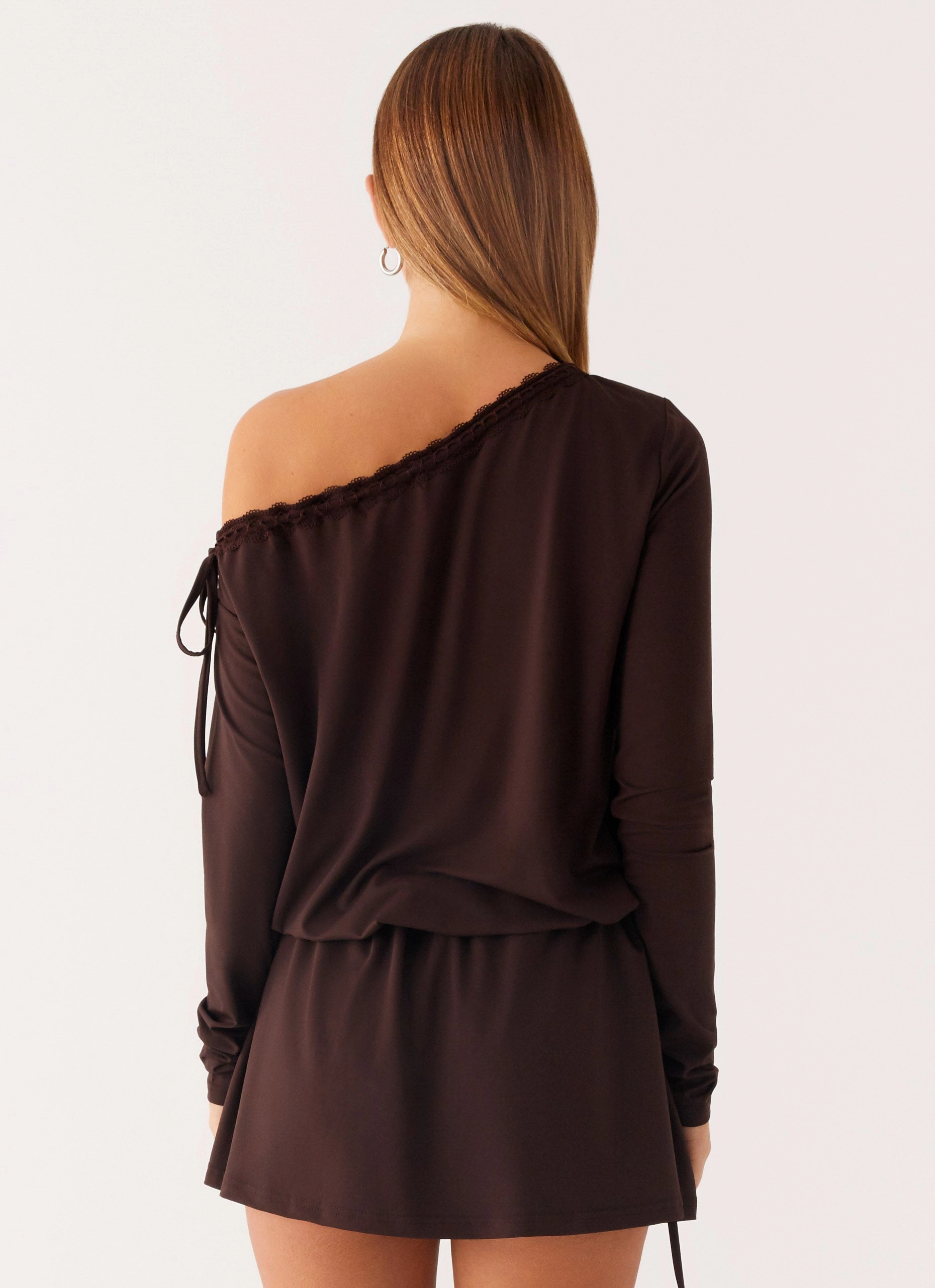 Effortless Layer Wear knee-length Zinnia Mini Dress - Chocolate