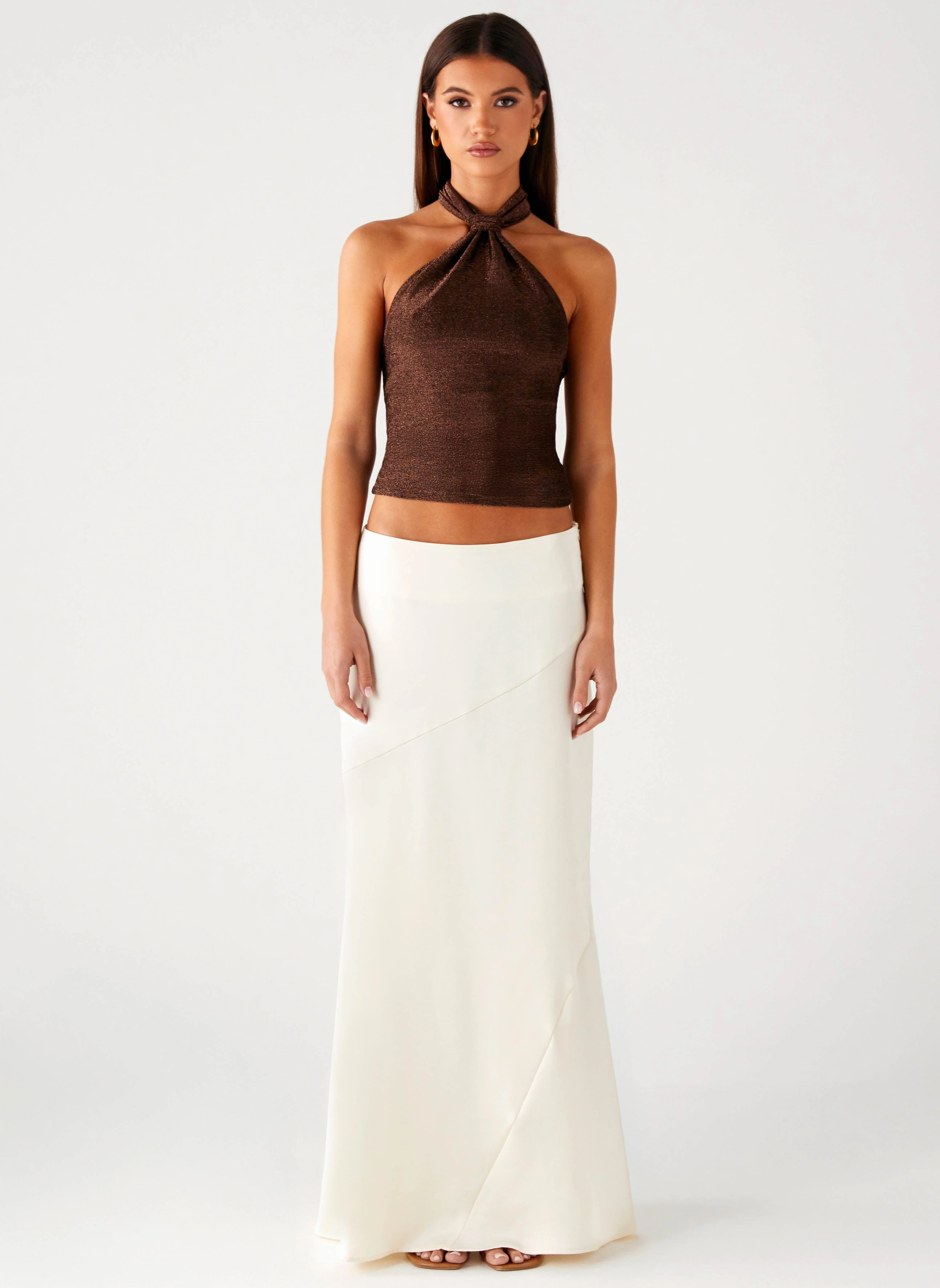 Sleek Appearance Light Coverage Chandra Maxi Skirt - Ivory