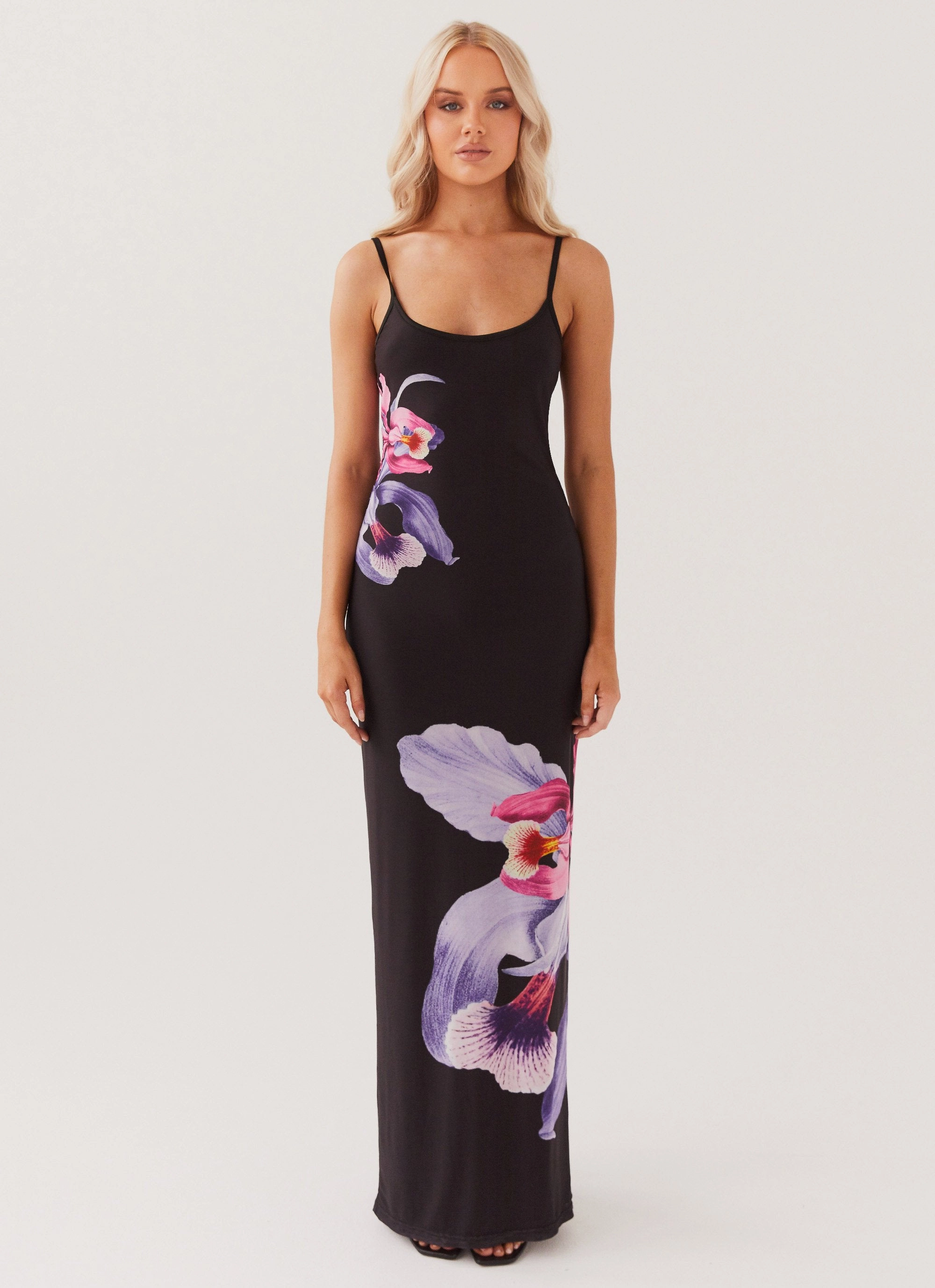 Sheer Layer Cozy Tones Bad News Mesh Maxi Dress - Black Tulip