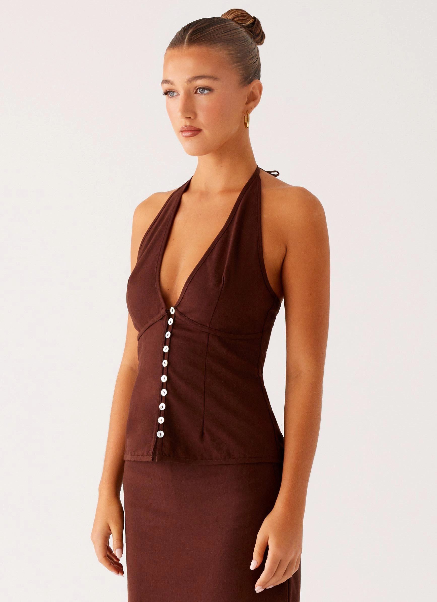 Daily Wear QuickDry Performance Esther Top - Chocolate