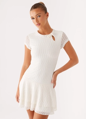 Comfort waistband Esty Mini Dress - Ivory