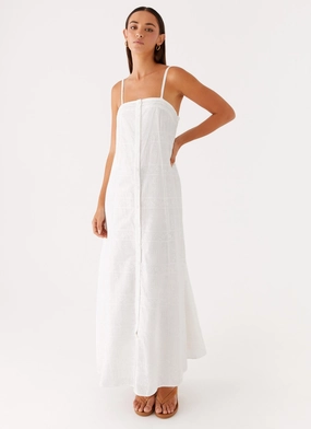 Fashionable Cut Cole Maxi Dress - White
