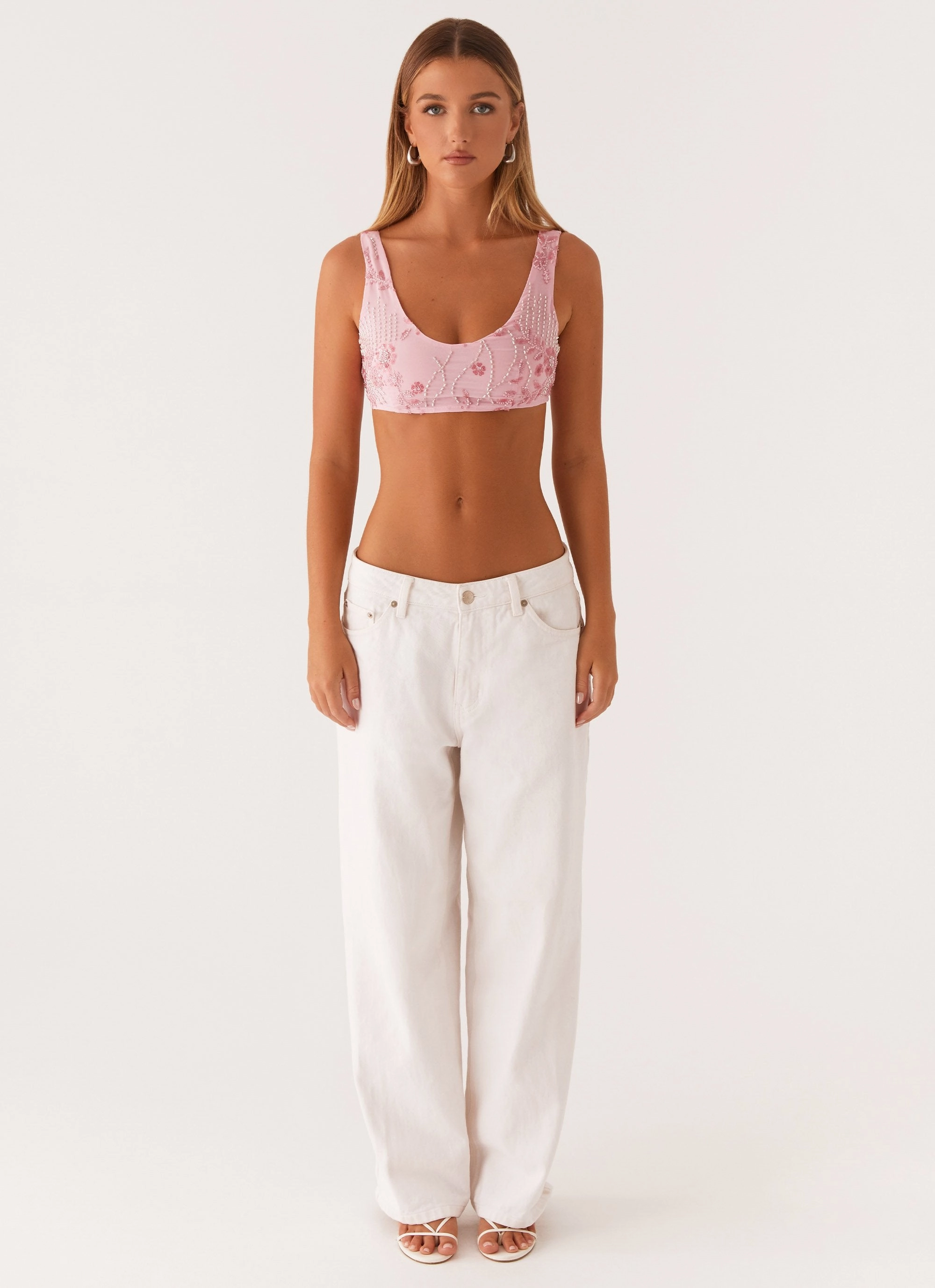 Mercer Sequin Bralette - Pink ButterySoftTextile AdjustableCuffs
