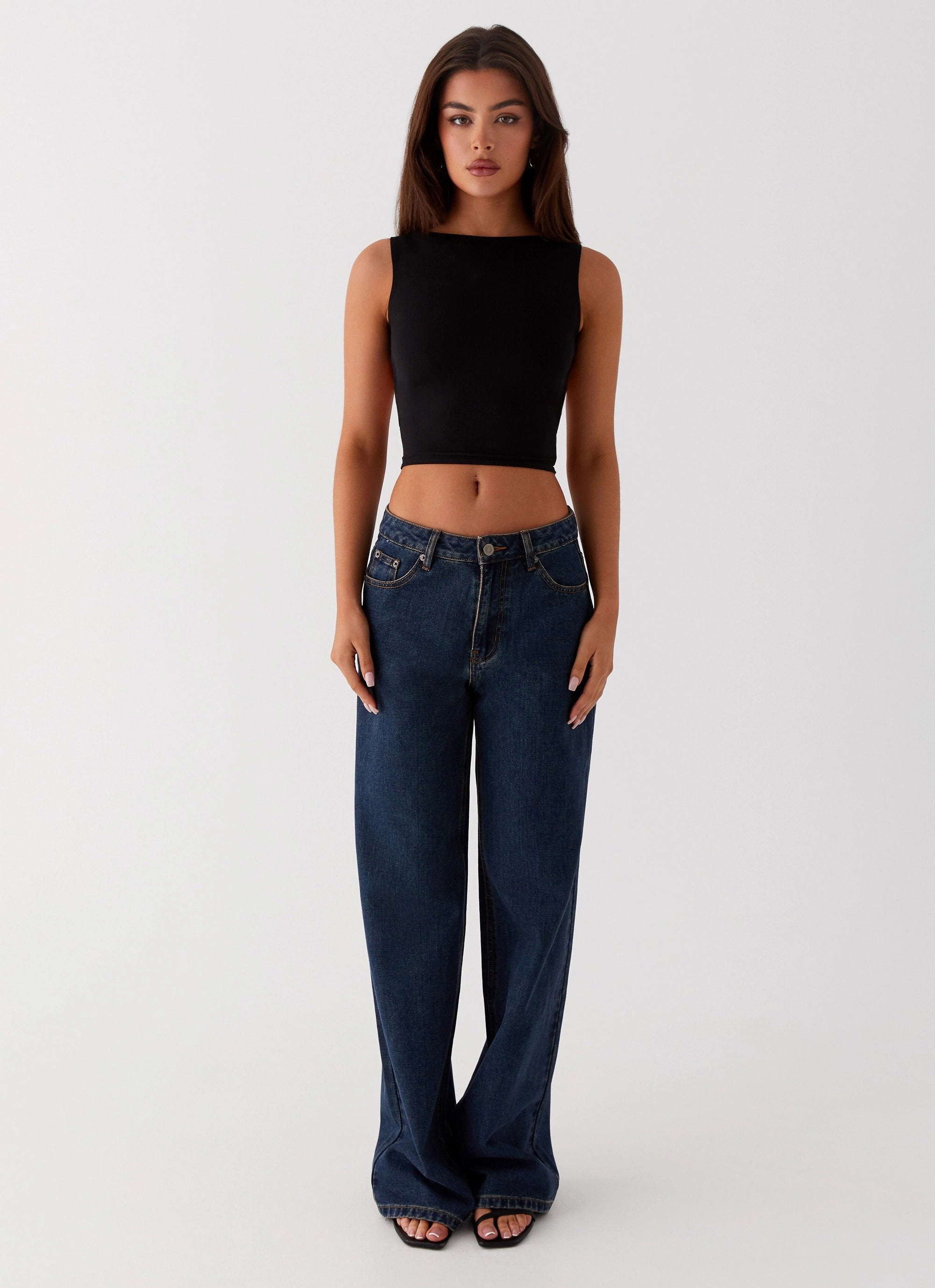 Saskie Crop Top - Black Hypoallergenic Fiber Bold Patterns