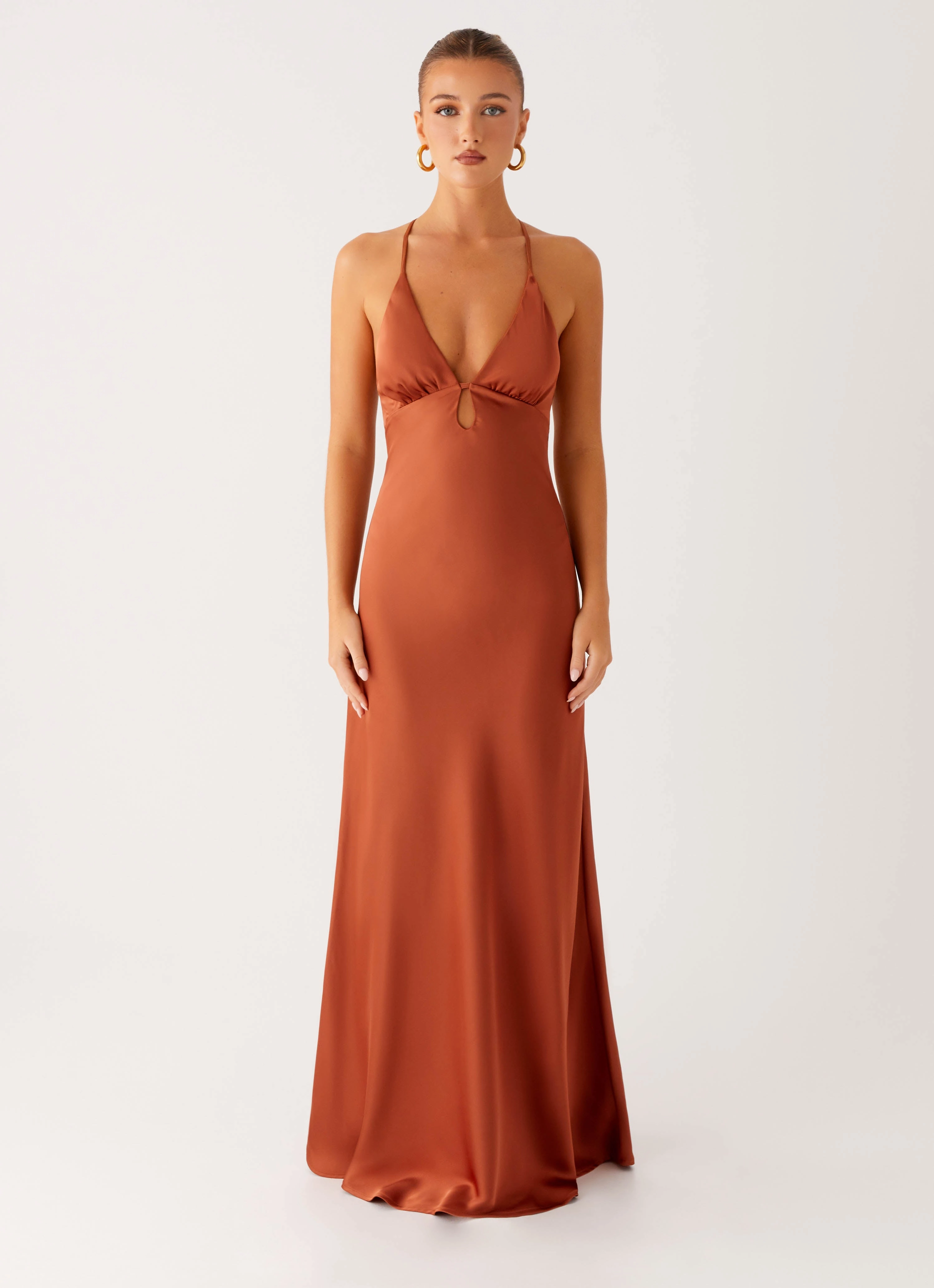 Leg-Lengthening Sundowner Maxi Dress - Rust