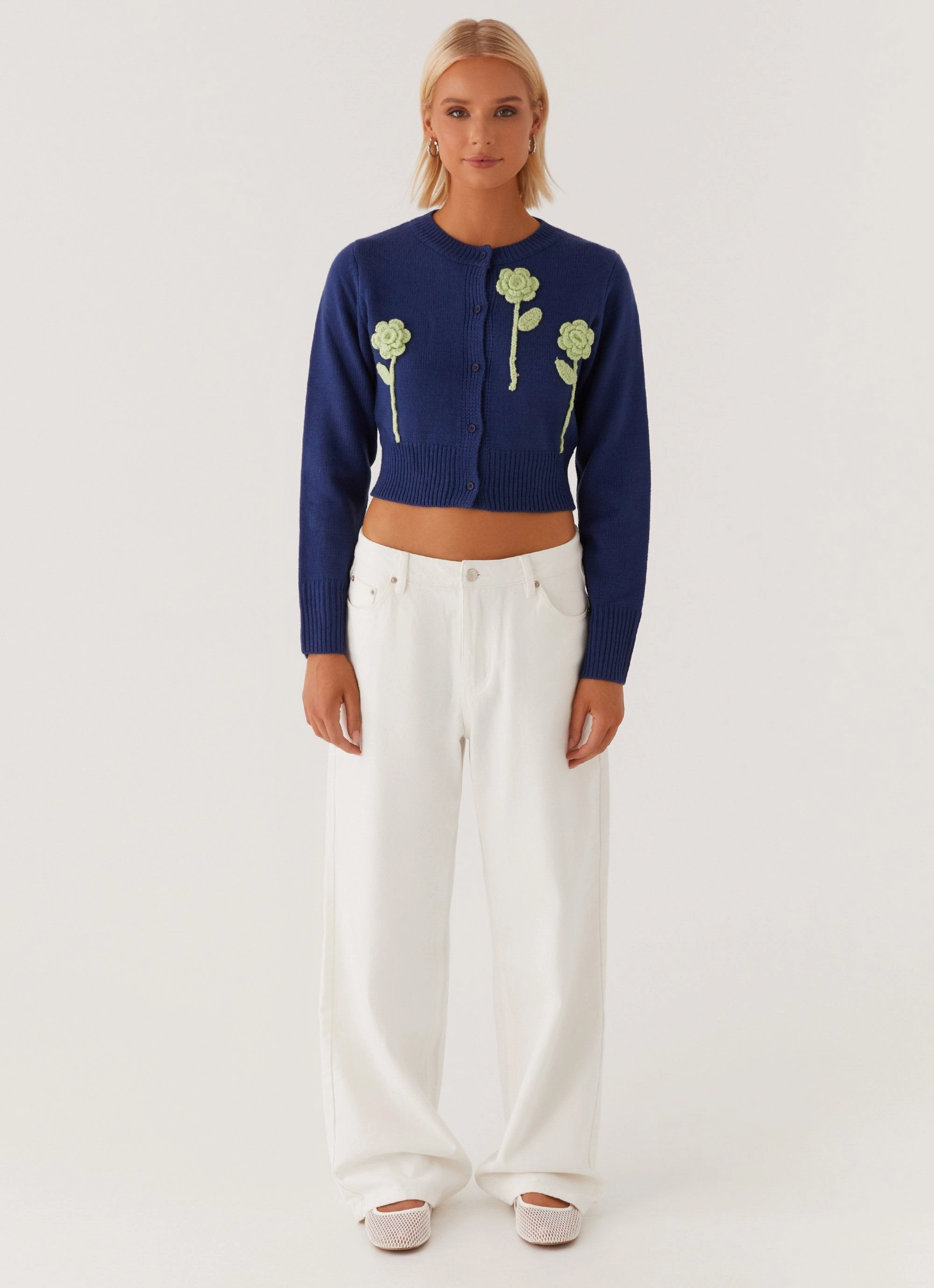 Non Bulky Insulation Everest Knit Cardigan - Navy