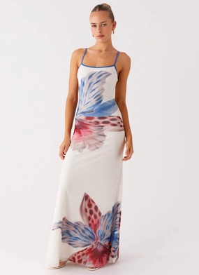 Everett Maxi Dress - White Sea Bloom Refined Finish