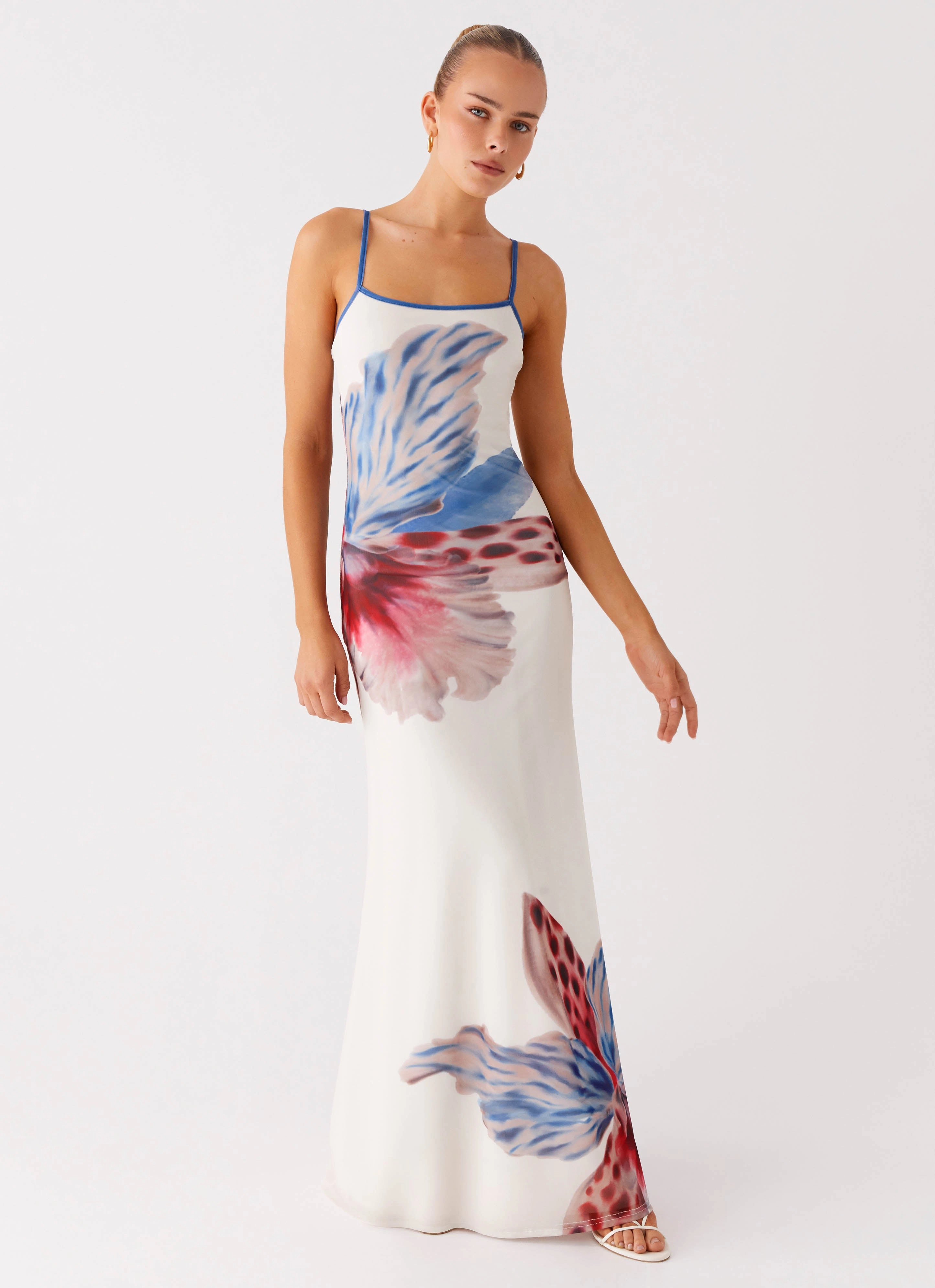 Work-Ready Look Bride Side Everett Maxi Dress - White Sea Bloom