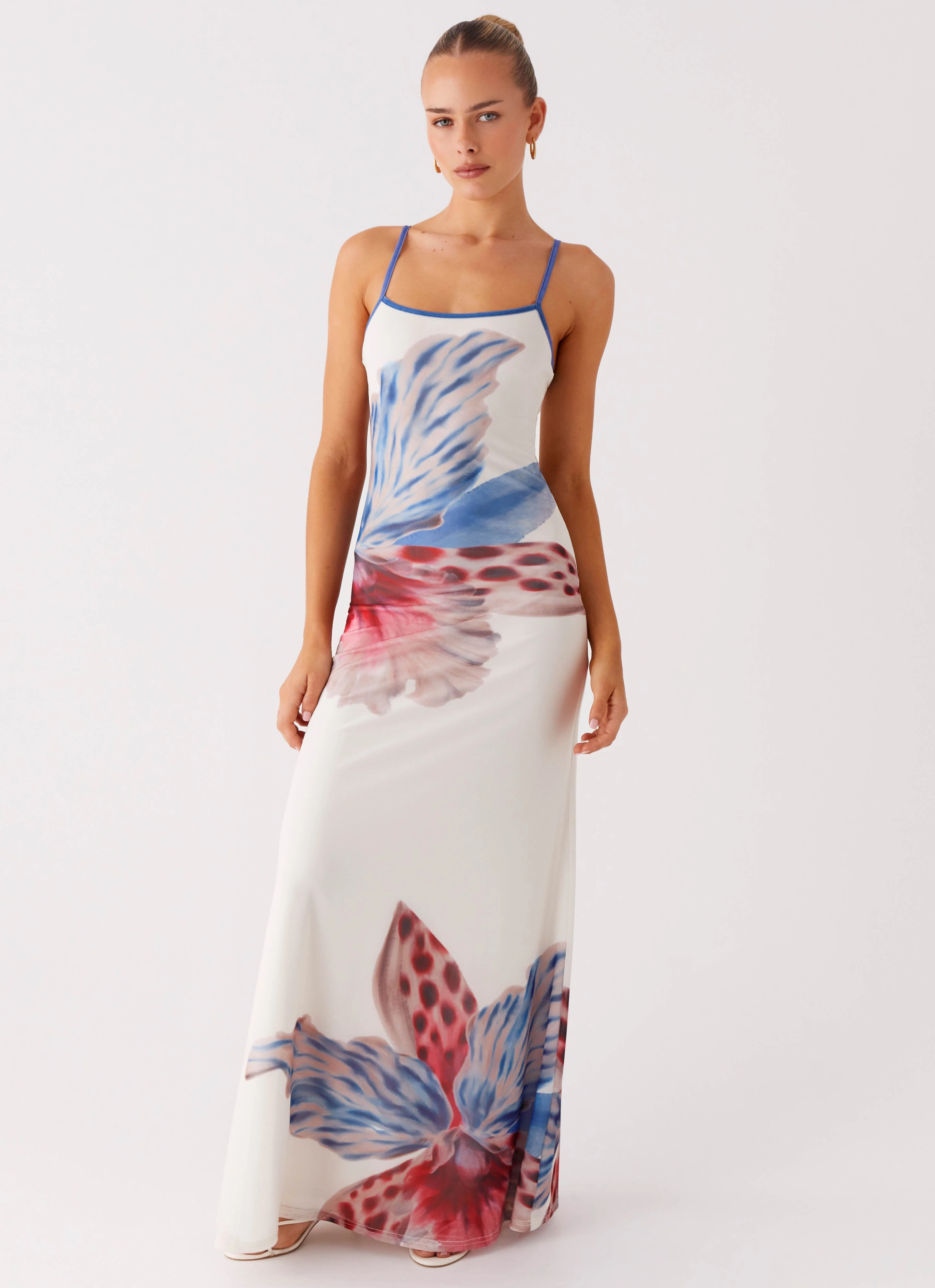 Everett Maxi Dress - White Sea Bloom Refined Finish