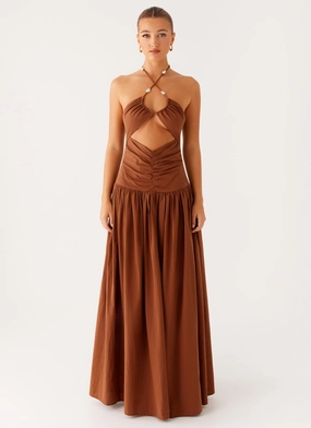 Paltrow Maxi Dress - Chocolate Floor-Length Gradient Shade