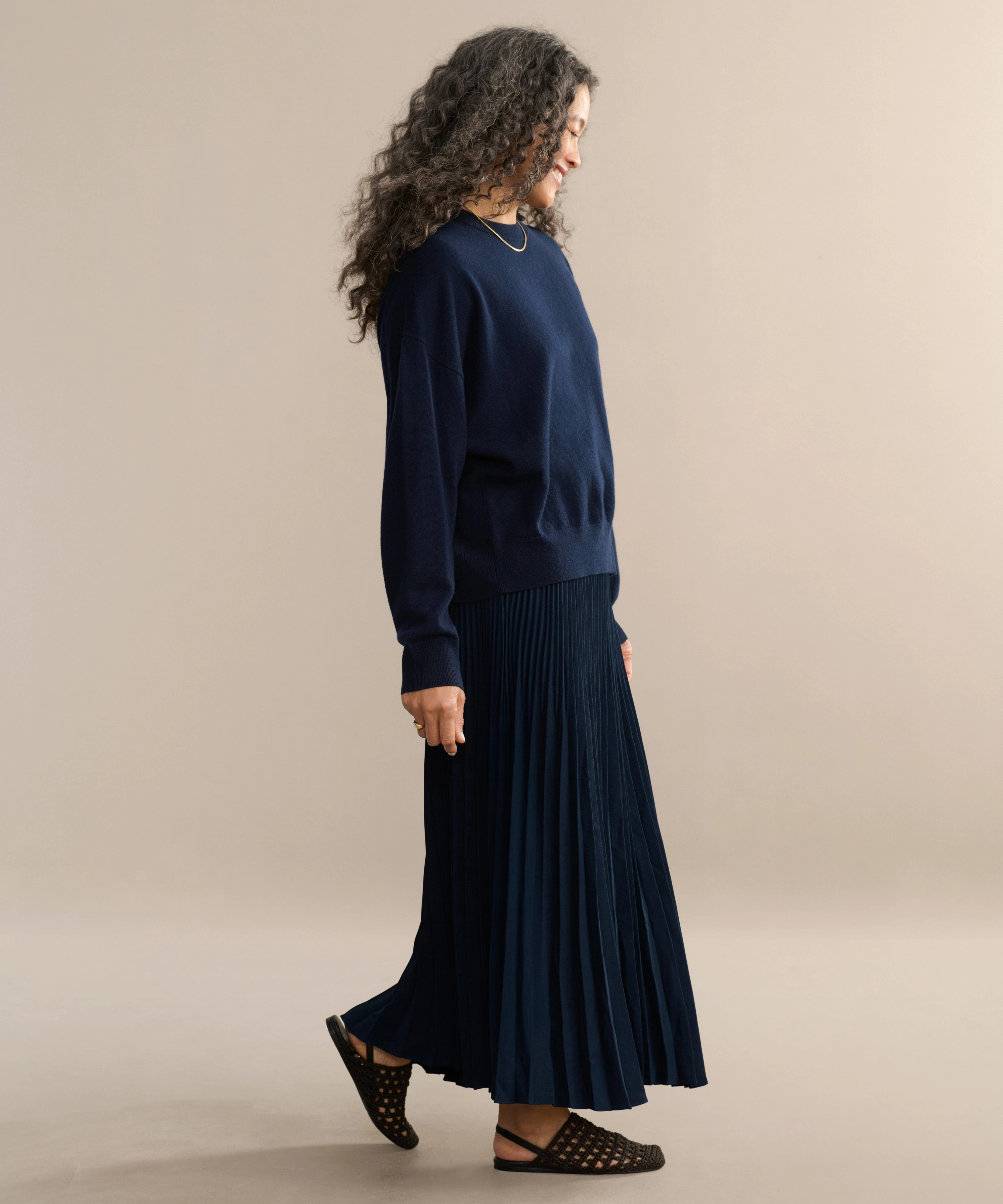 Pleated Skirt Tight Cut StretchWaistband