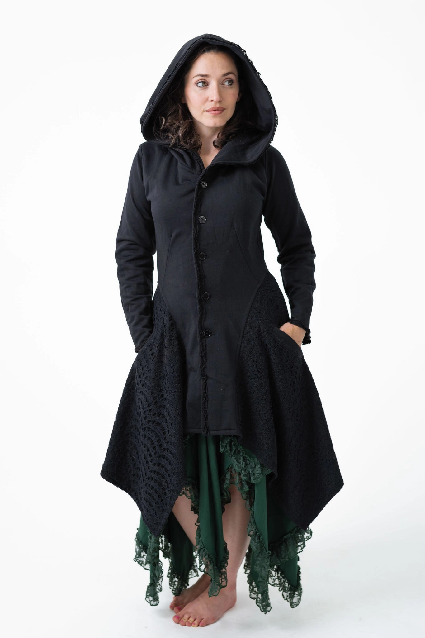 Crochet Rag Coat StretchFit Silhouette Detachable Components
