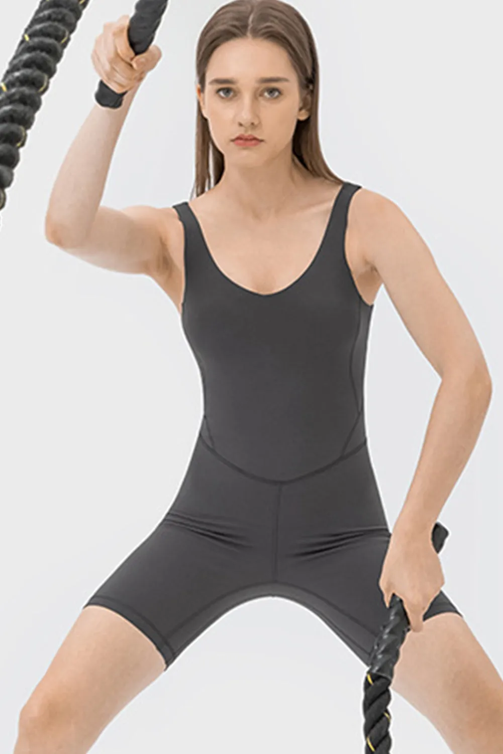 Exposed Stitching Pilates Yoga Jumpsuit