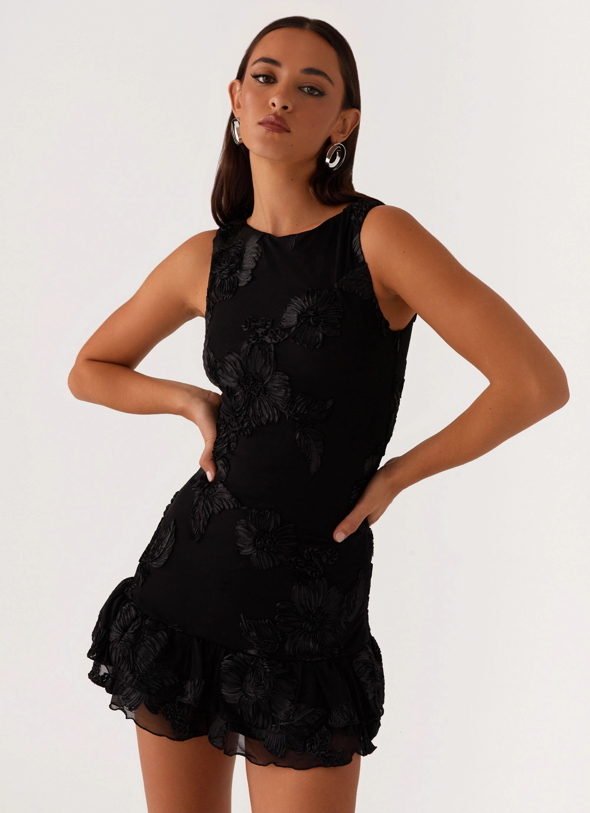 Celebration Wear Understated Charm Last Dance High Neck Mini Dress - Black