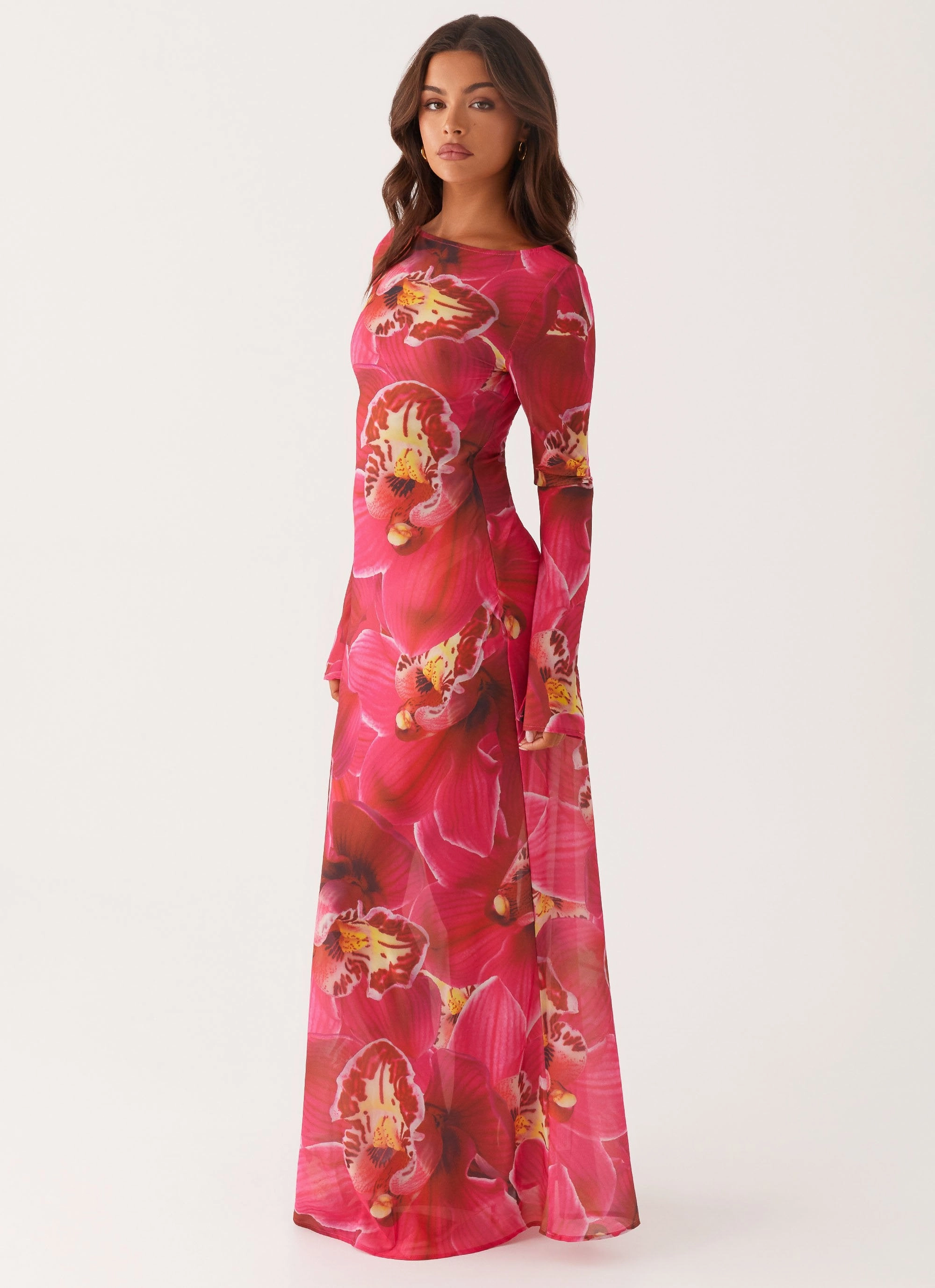 Matte Fabric Natural Drape Lorde Maxi Dress - Orchid Pink