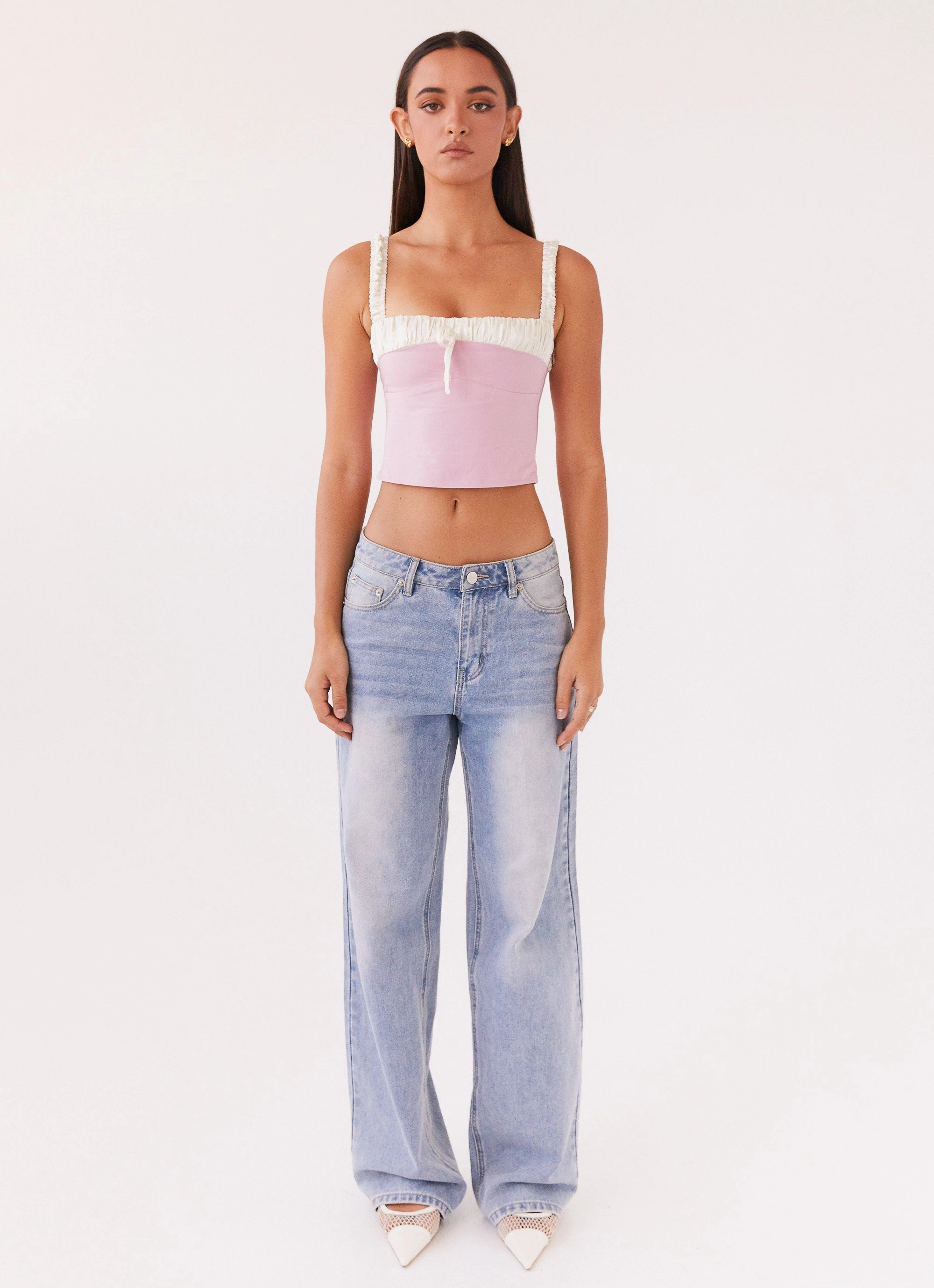 Athletic Wear Reflective Logo Detail Ryder Bustier Top - Pink