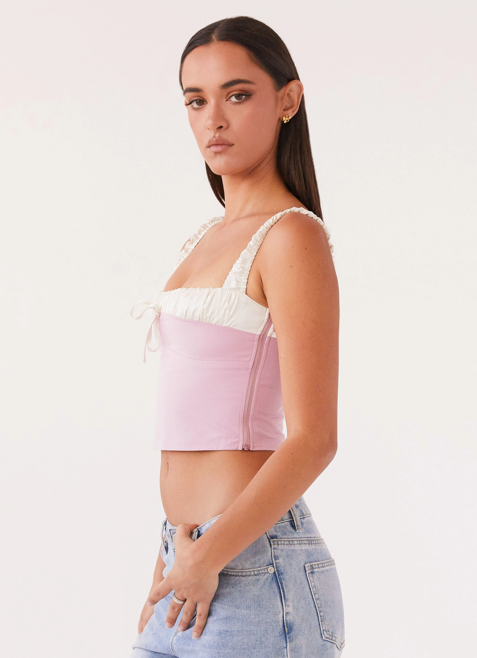 Ryder Bustier Top - Pink Soft Touch Fabric