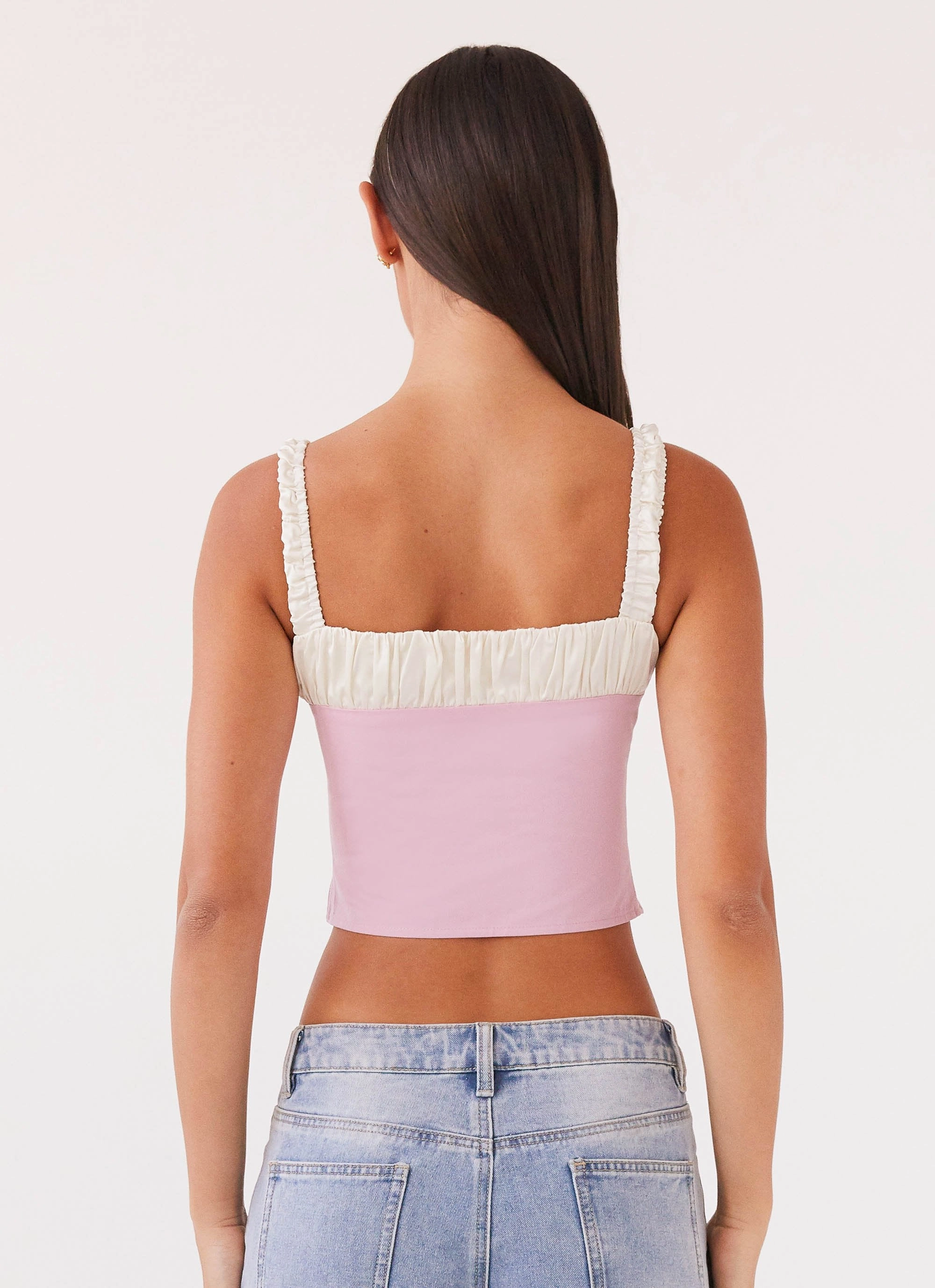 Airflow Weave Pattern Ryder Bustier Top - Pink