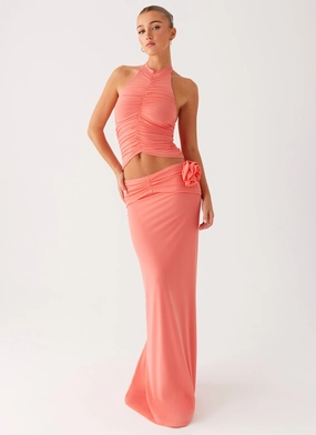 No Gap Waist Comfort Fit Wear Jayce Maxi Skirt - Salmon