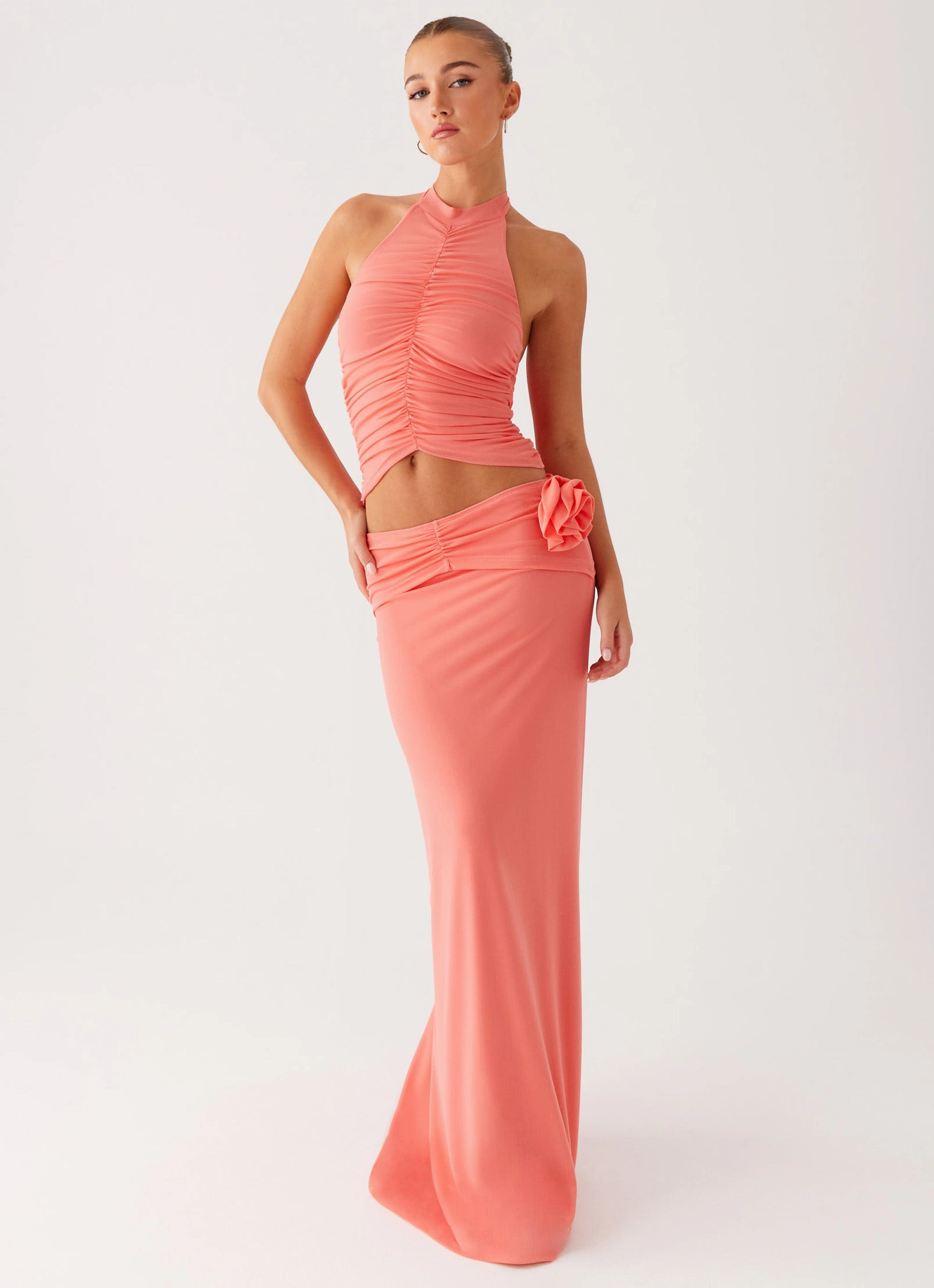 No Gap Waist Comfort Fit Wear Jayce Maxi Skirt - Salmon