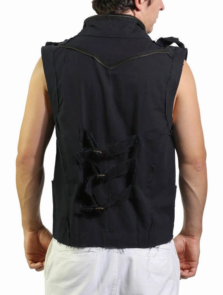 Steampunk Vest MultiPanelDesign GarmentWashedFinish