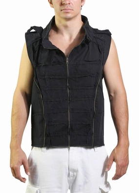 Ribbed collar Steampunk Vest