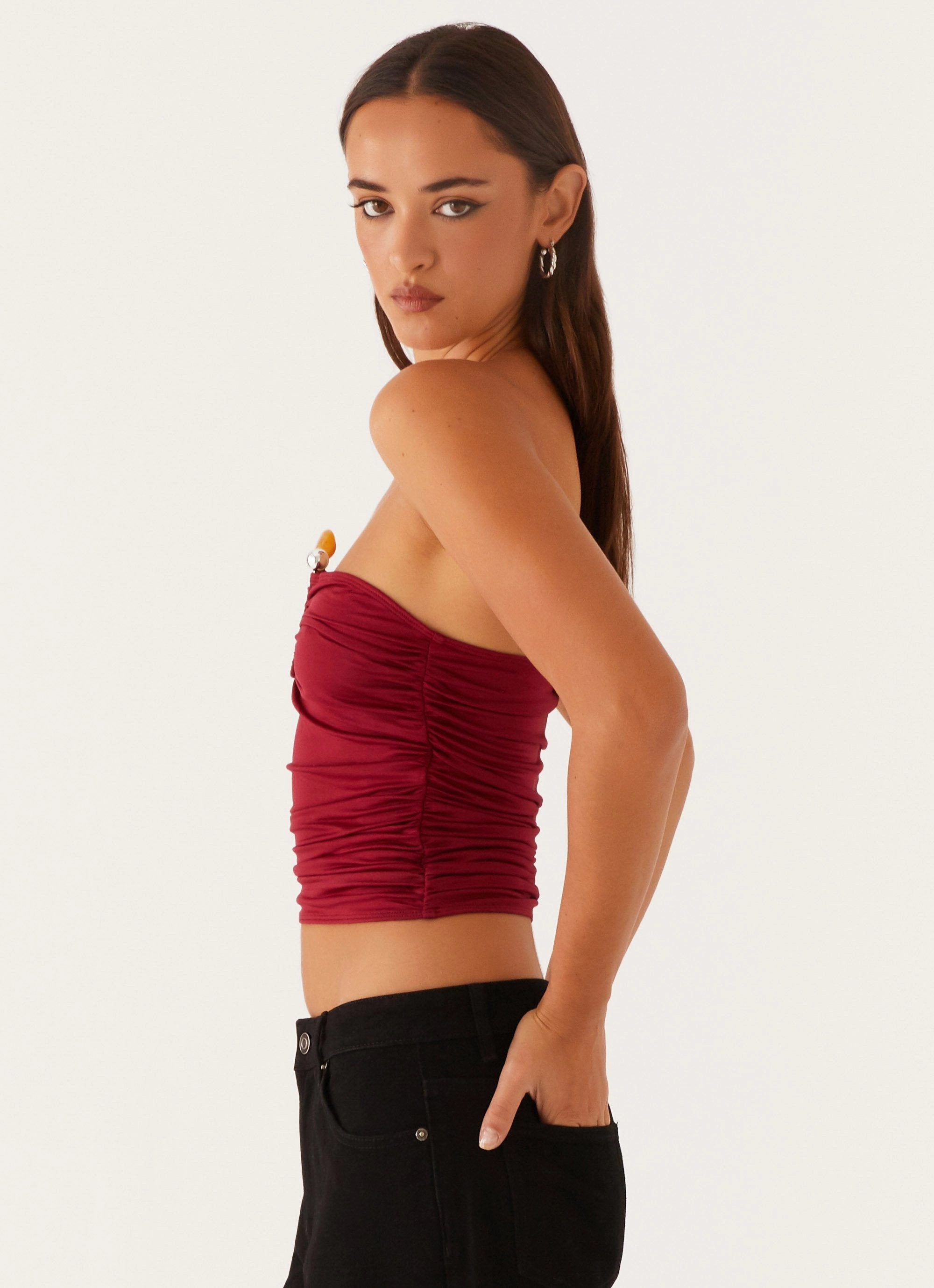 Rudy Tube Top - Maroon UltraSoft Blend Anti Pilling Fabric