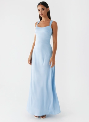 Odette Satin Maxi Dress - Blue Style Ease Glamorous look