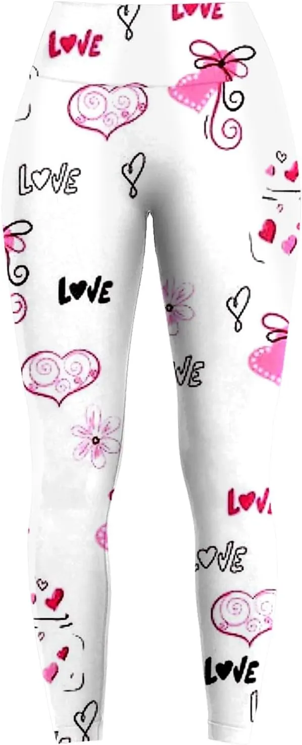 Fall Printed Leggings for Women Plus Size Buttery Soft Valentines Leggings with Pockets Tall Leggings