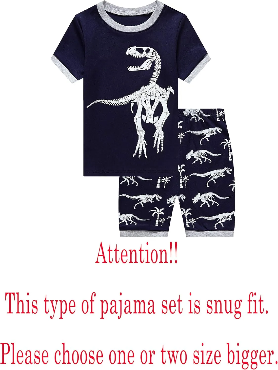 Family Feeling Little Big Boys Summer Pajamas Sets Short 100% Cotton Pjs