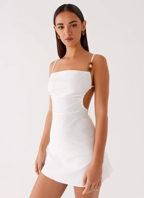 Marlon Mini Dress - White Soft Neutral