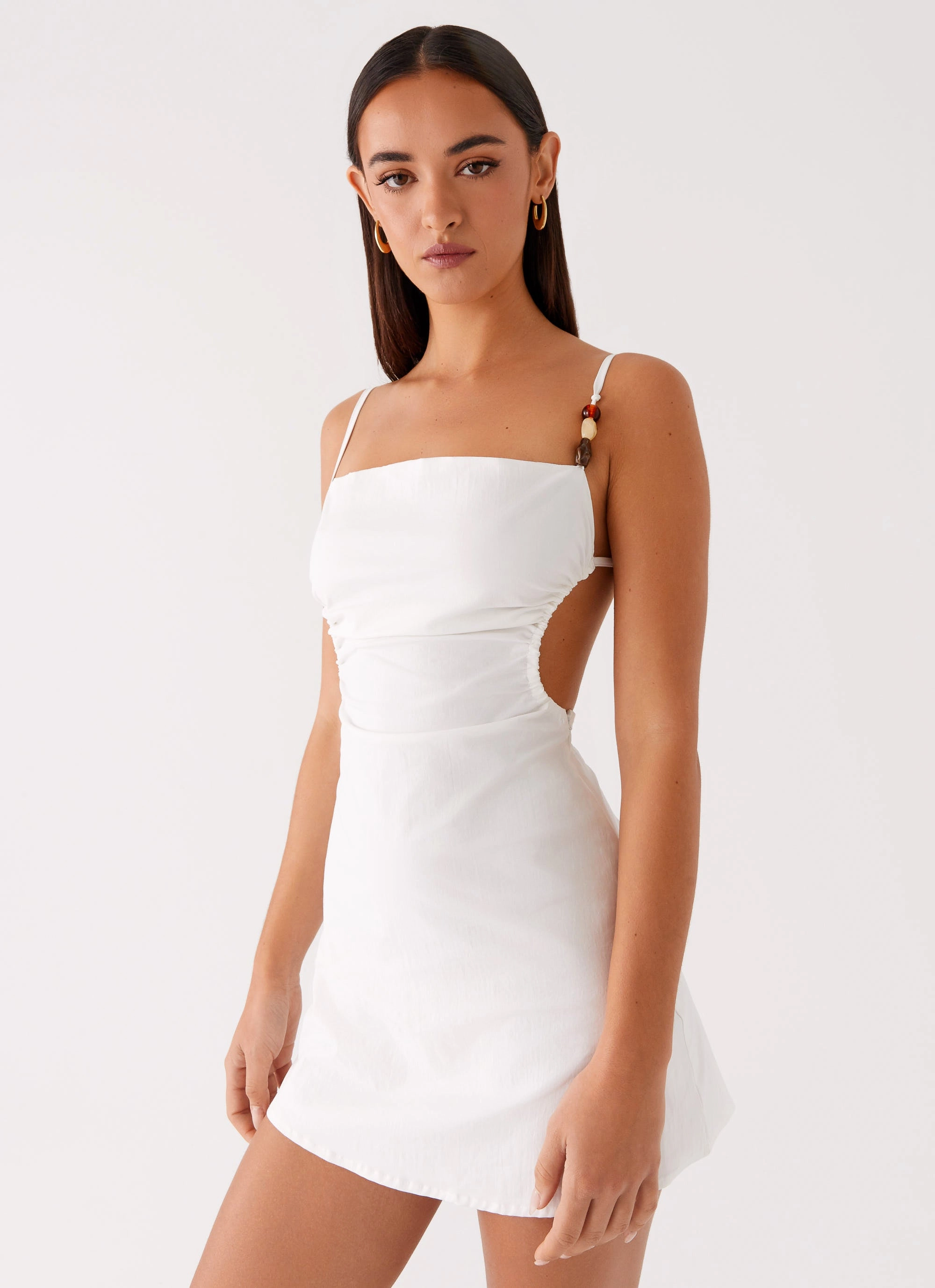 Marlon Mini Dress - White Soft Neutral