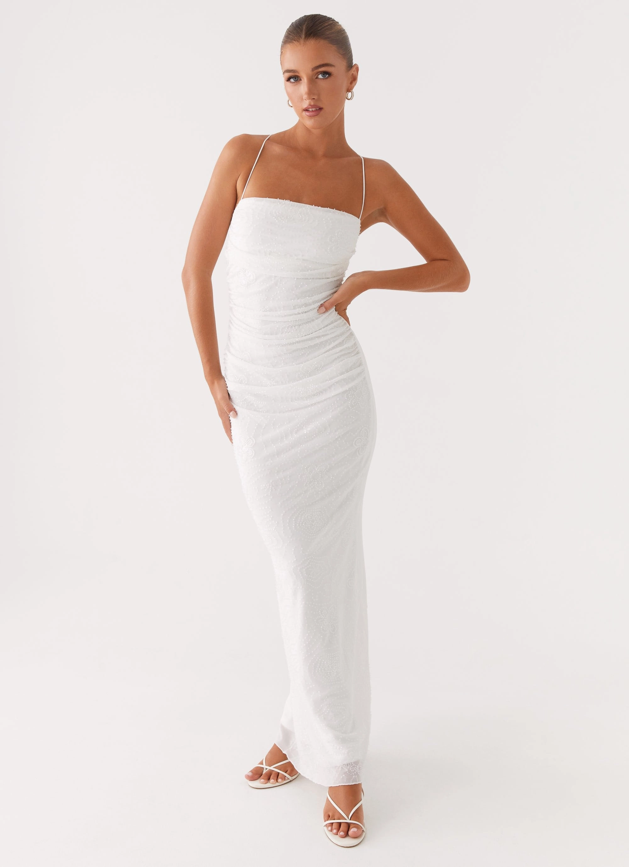 Balanced Look Paxton Beaded Maxi Dress - White
