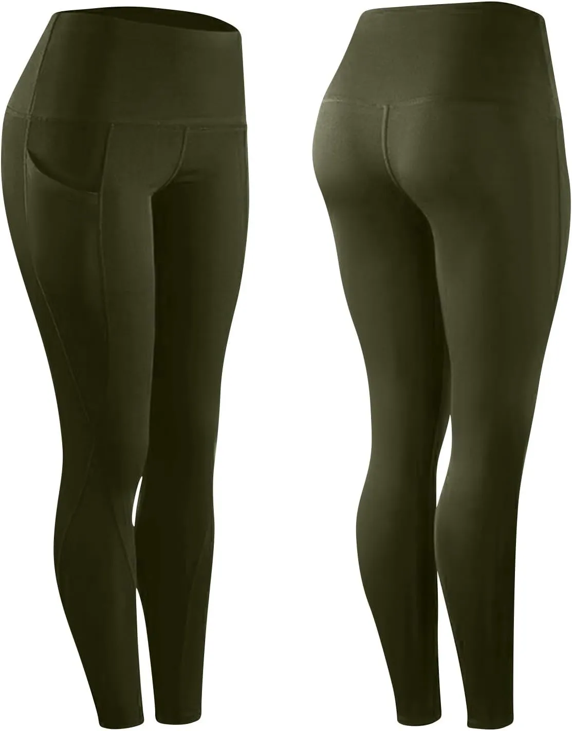 fanmpghleoo Workout Leggings for Women Tummy Control Compression Leggings 7/8 Athletic High Waisted Leggings with Pockets