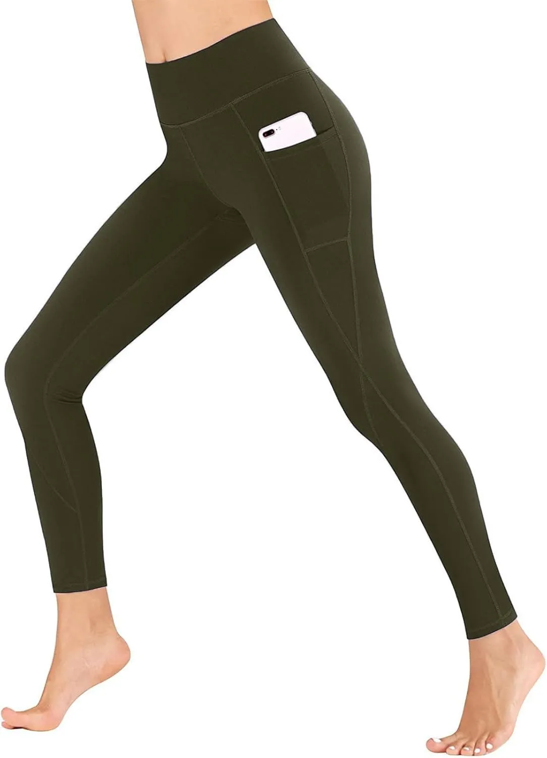 fanmpghleoo Workout Leggings for Women Tummy Control Compression Leggings 7/8 Athletic High Waisted Leggings with Pockets