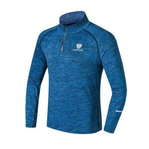 Fannai men’s quick dry long sleeve zip t-shirt fitness outdoor