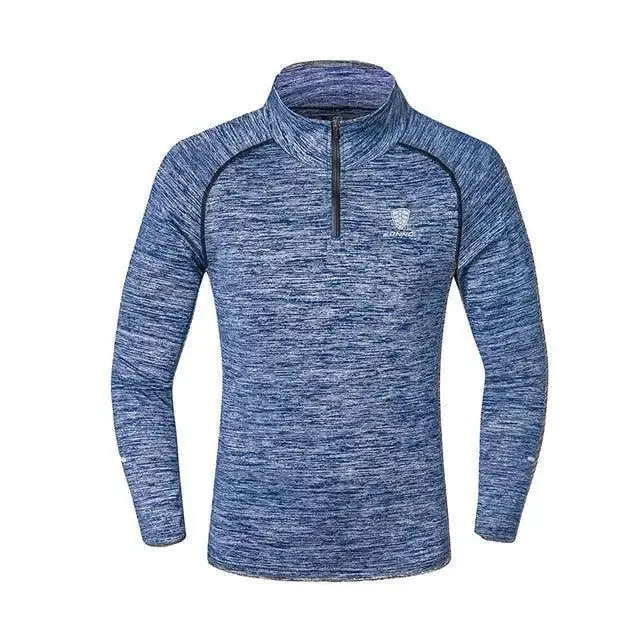 Fannai men’s quick dry long sleeve zip t-shirt fitness outdoor