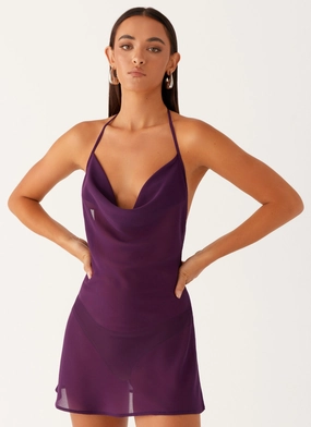 Tailored Fit Fantasy Mini Dress - Mulberry