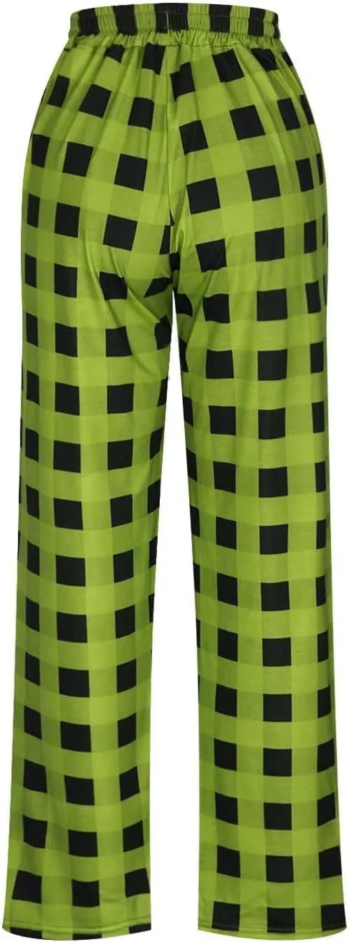 Fashion Men's Casual Plaid Loose Sport Plaid Pajama Pants Trousers