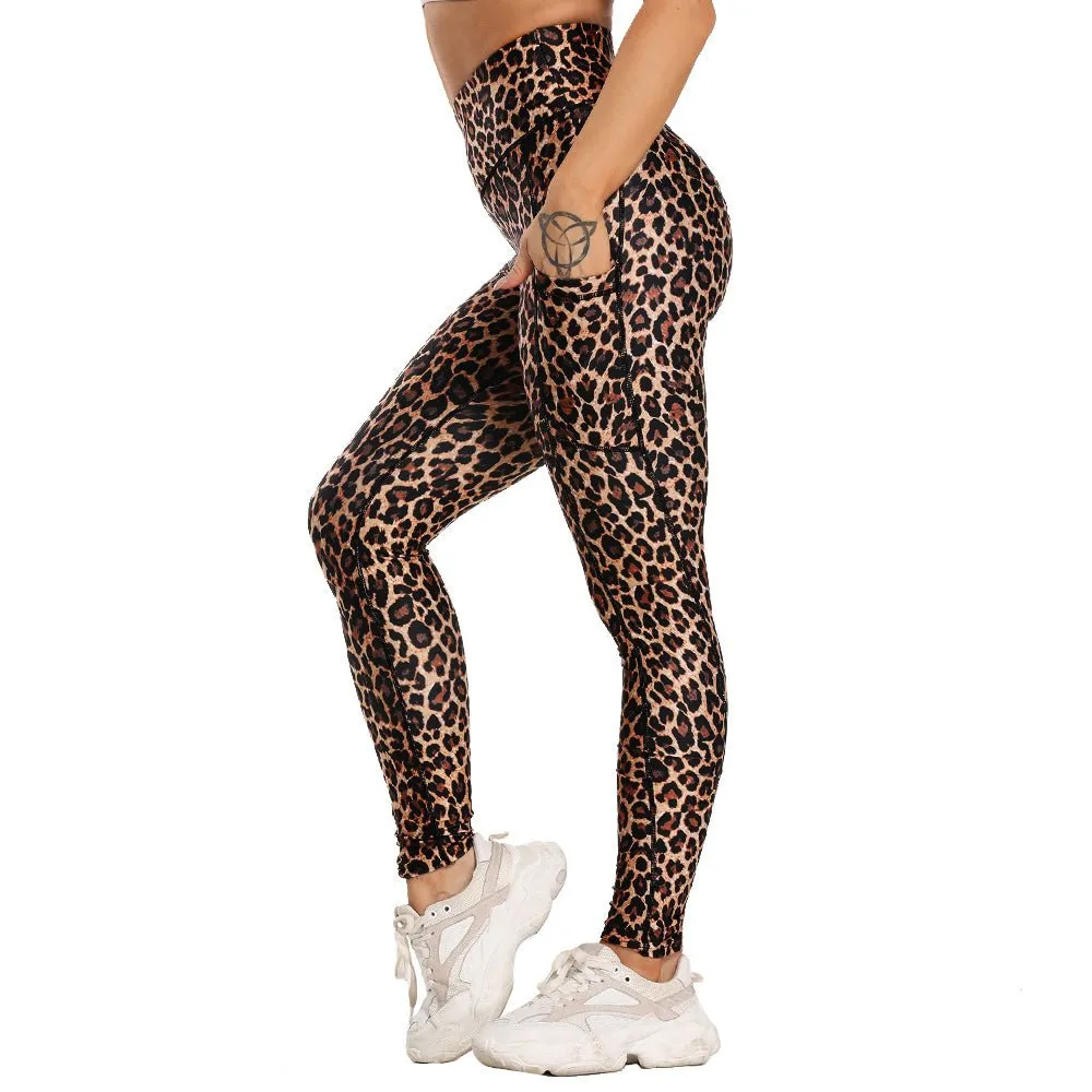 Fashion Snake Print Yoga Pants Elastic animal skin sports leggings Leopard Print Fitness Women pants High Waist gym sportswear