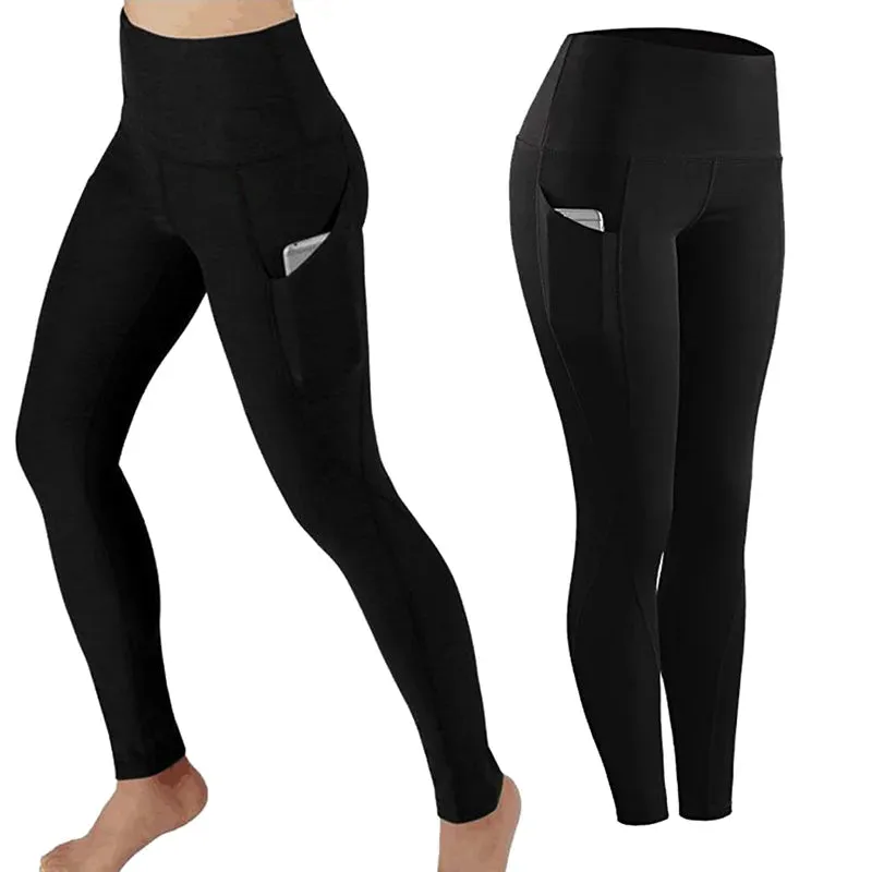 Fashion Women's High Waist Skinny Leggings with Pockets for Gym Workout and Yoga Trousers