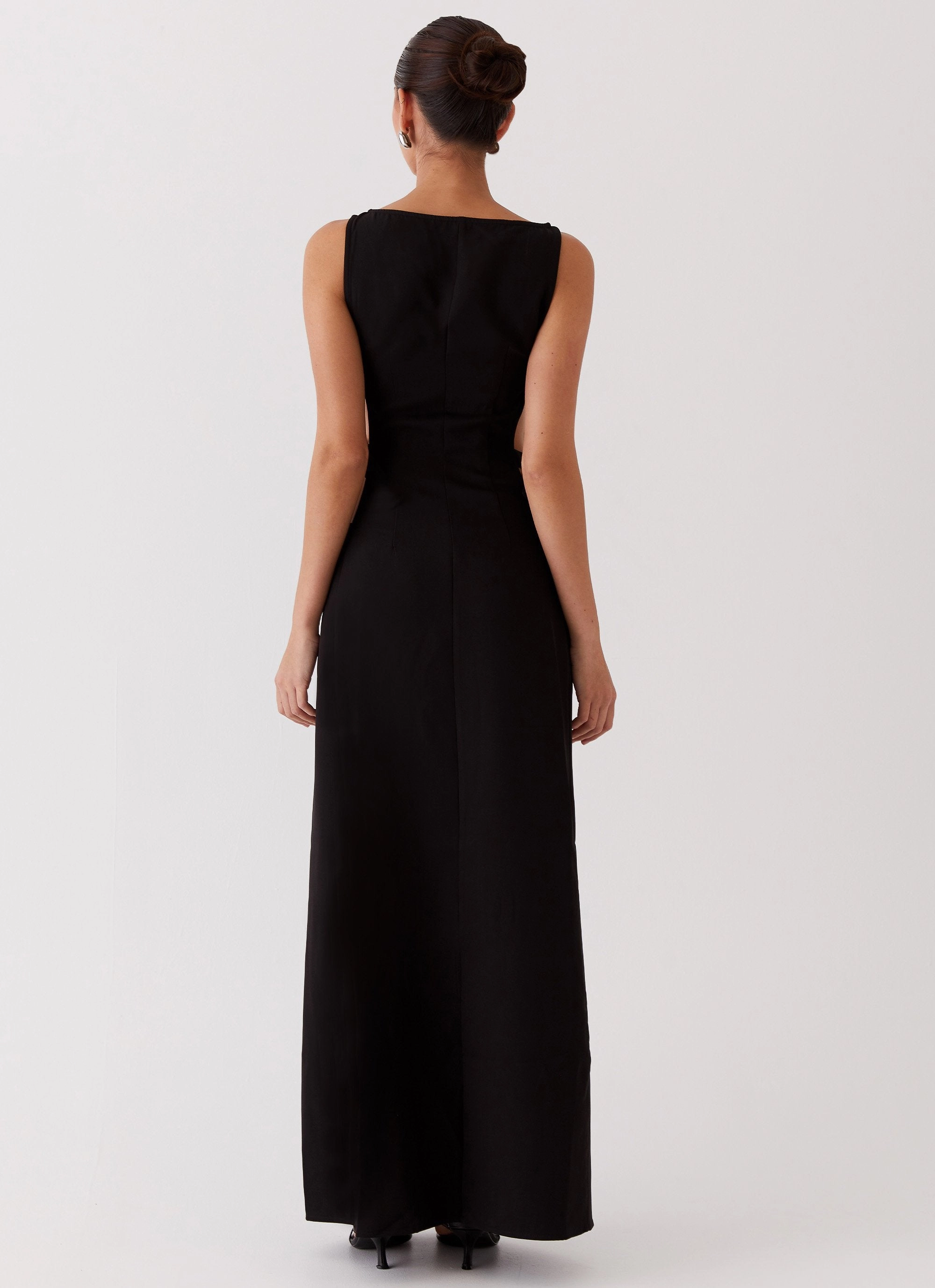 Pure Color Breezy Fit Cherish You Buckle Maxi Dress - Shadow