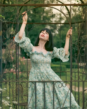 EcoFriendlyMaterial Vines 25| Floral linen dress