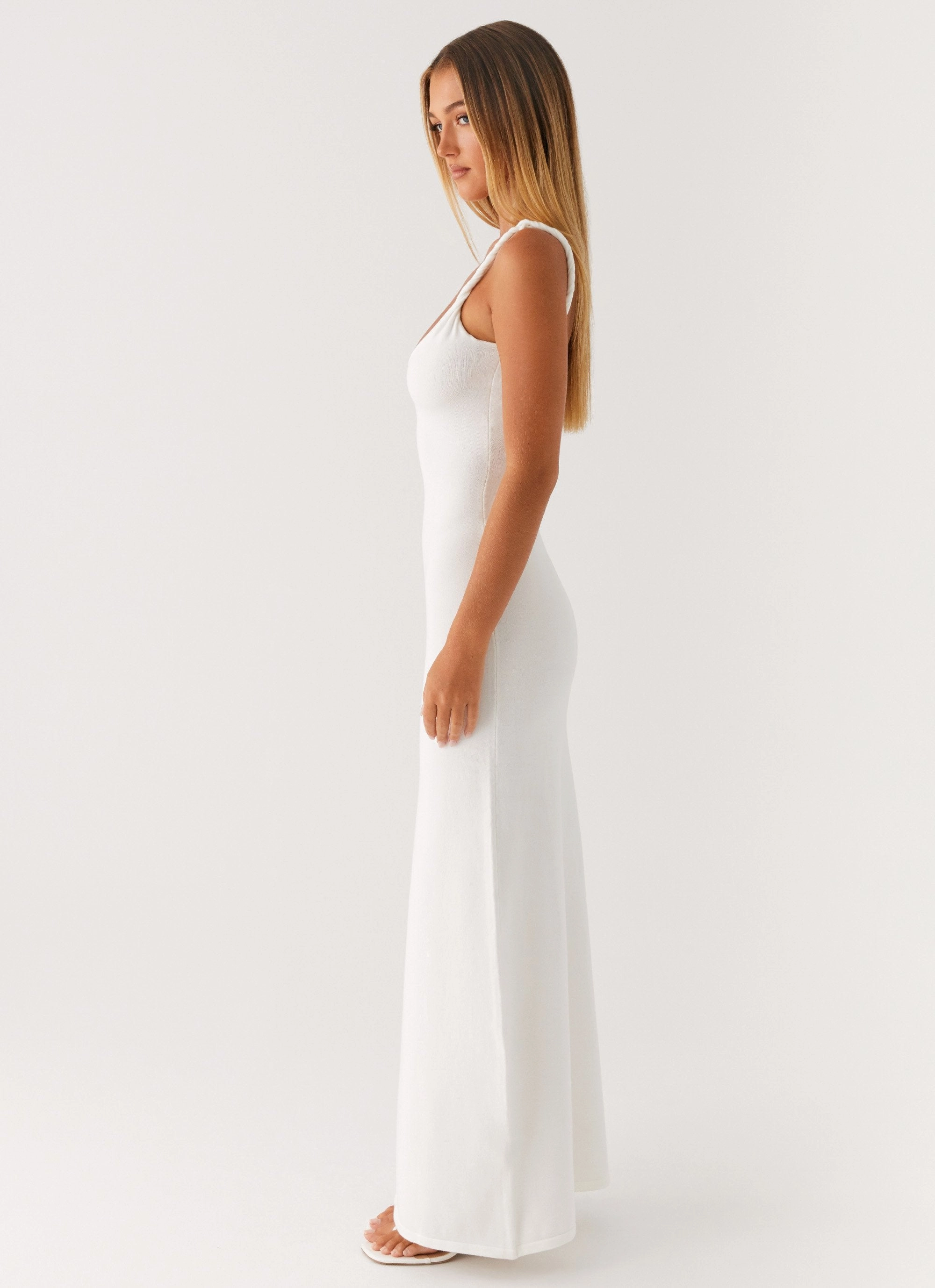 Anastasia Maxi Dress - Ivory Front Detail