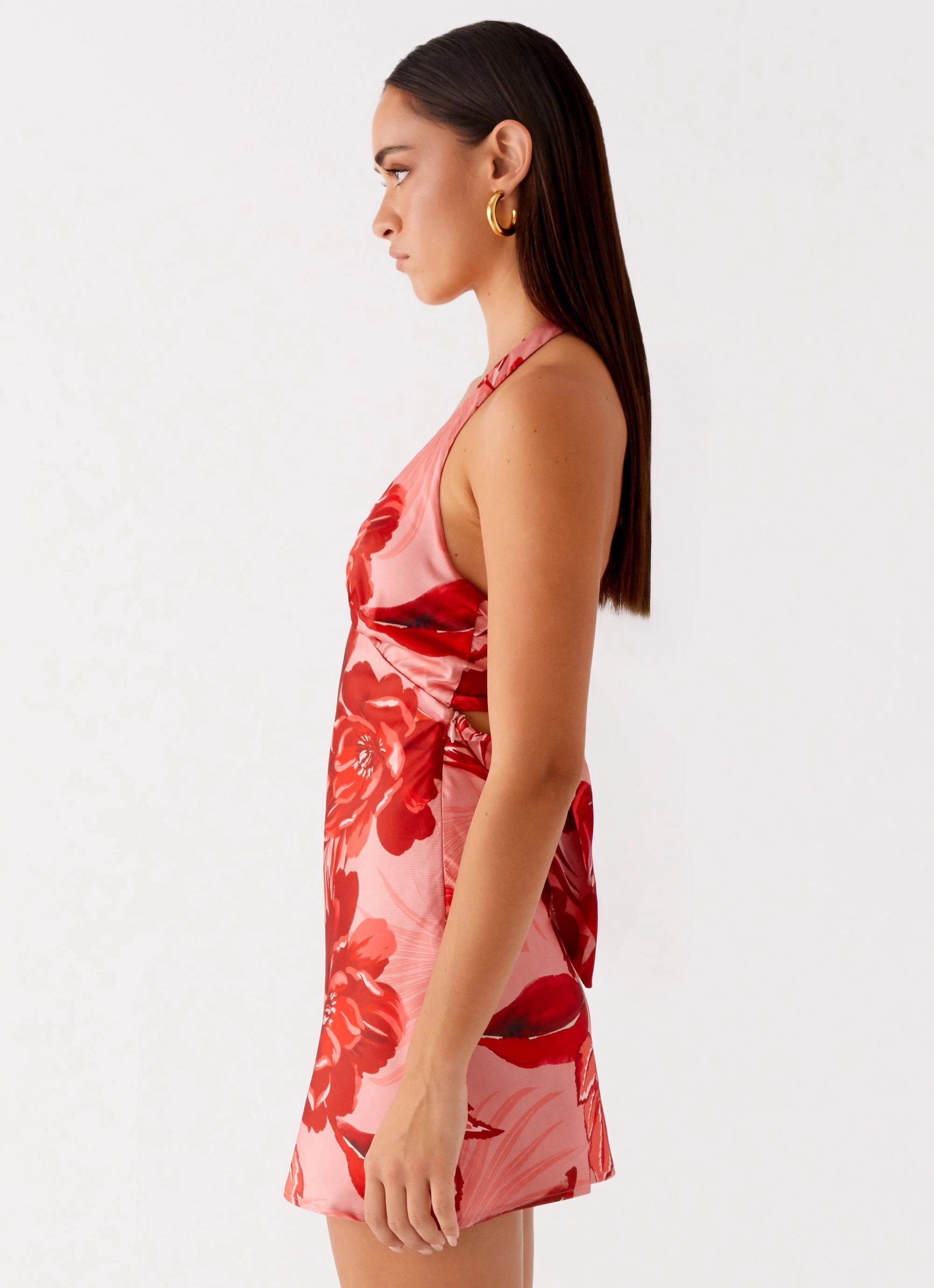 Heavy Hearted Mini Dress - Sicily Sunsets Print Trendy Layering