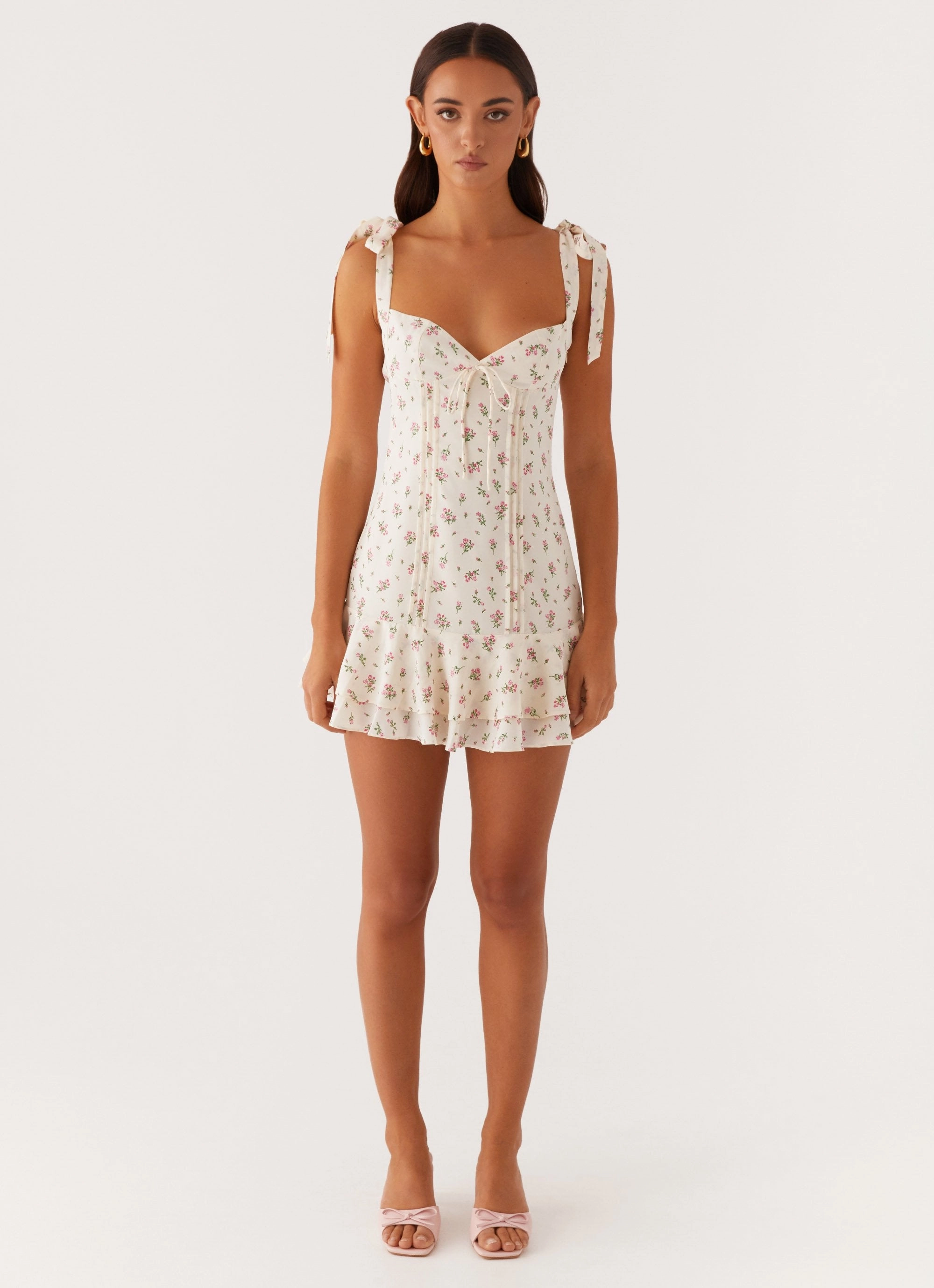 Tova Mini Dress - White Flower Modern Design