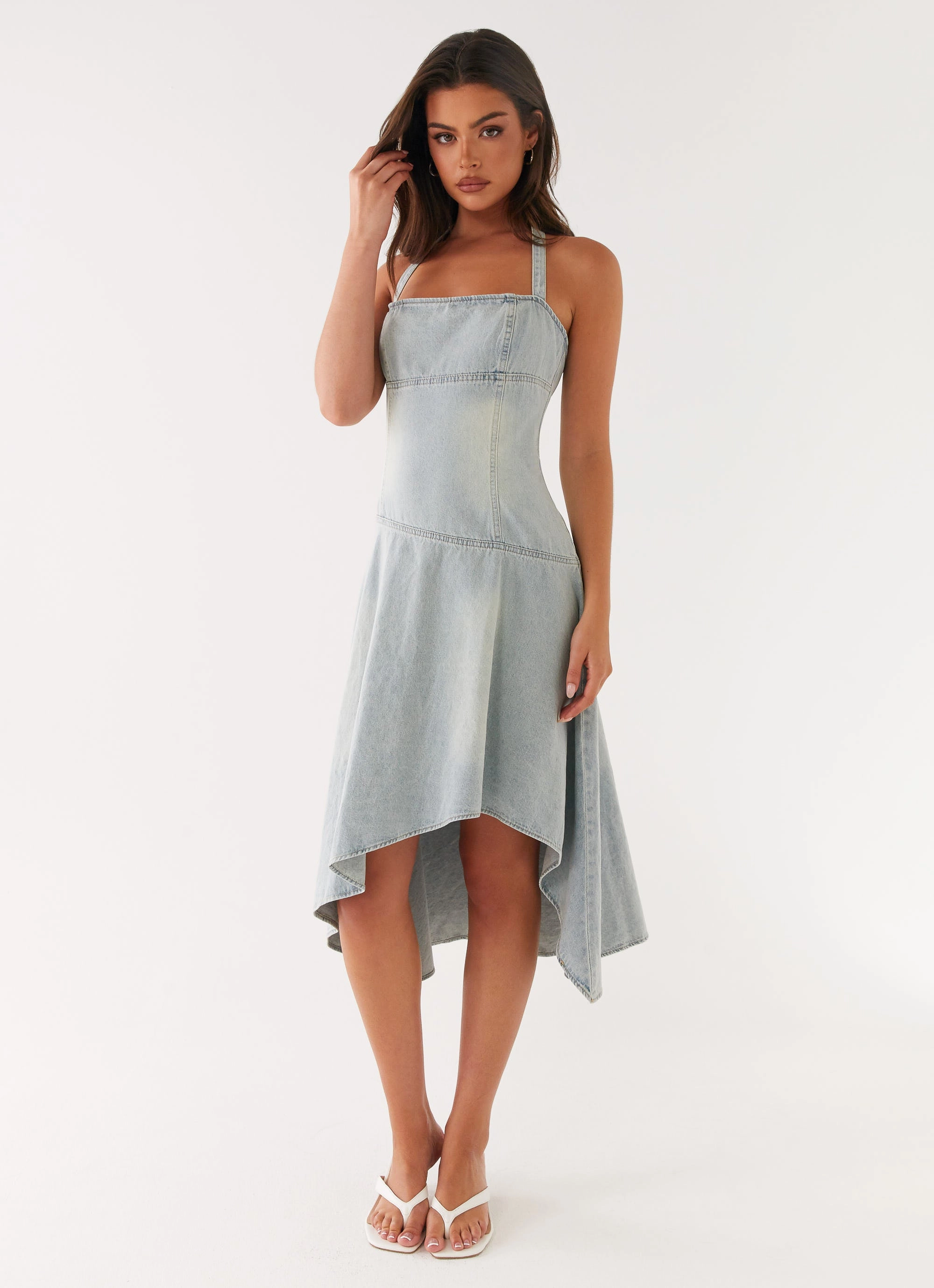 Day-to-evening dress Tanisha Denim Midi Dress - Washed Blue